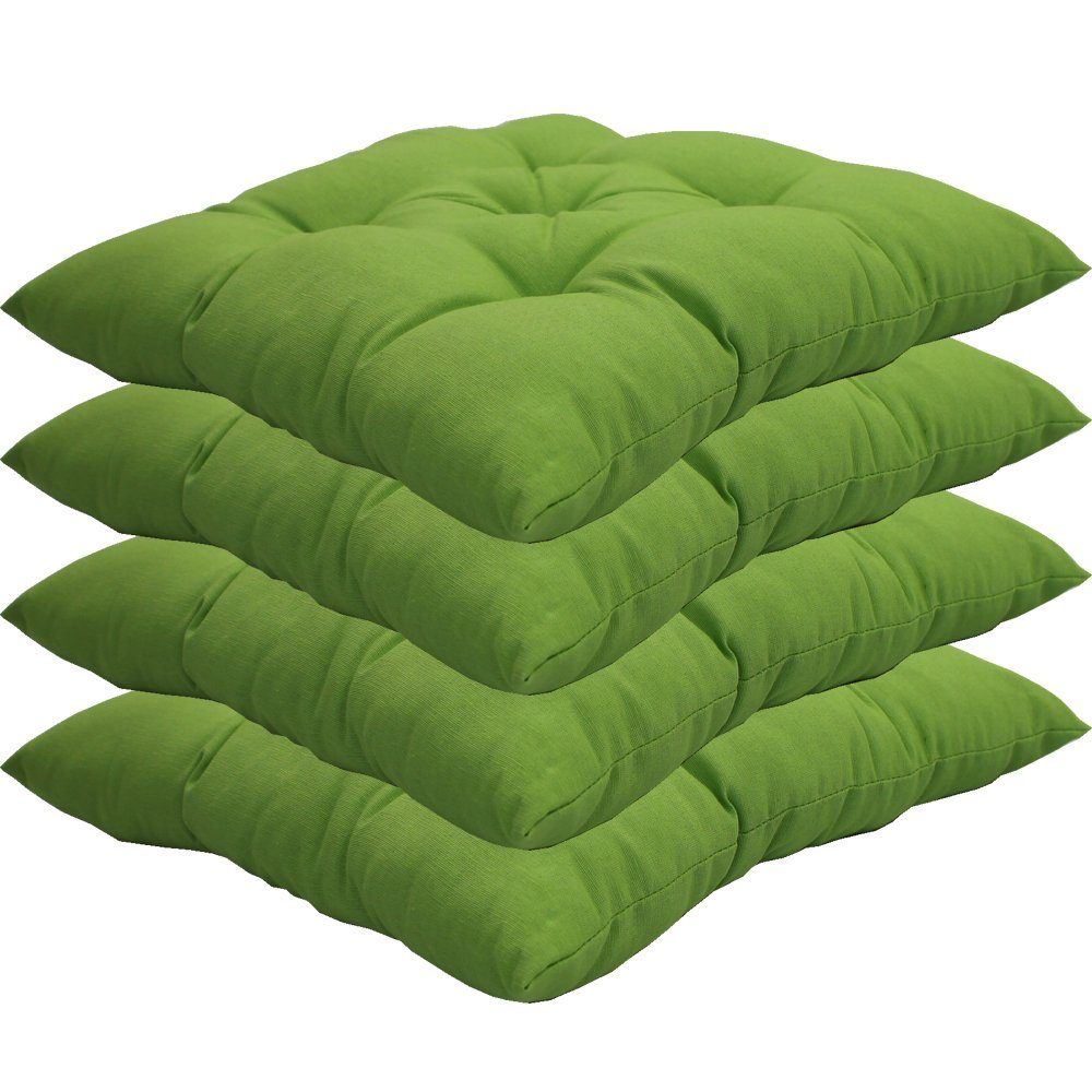 Stuhlkissen Sitzkissen Genua 4er Set - Dekokissen Sitzauflage für Indoor & Outdoor