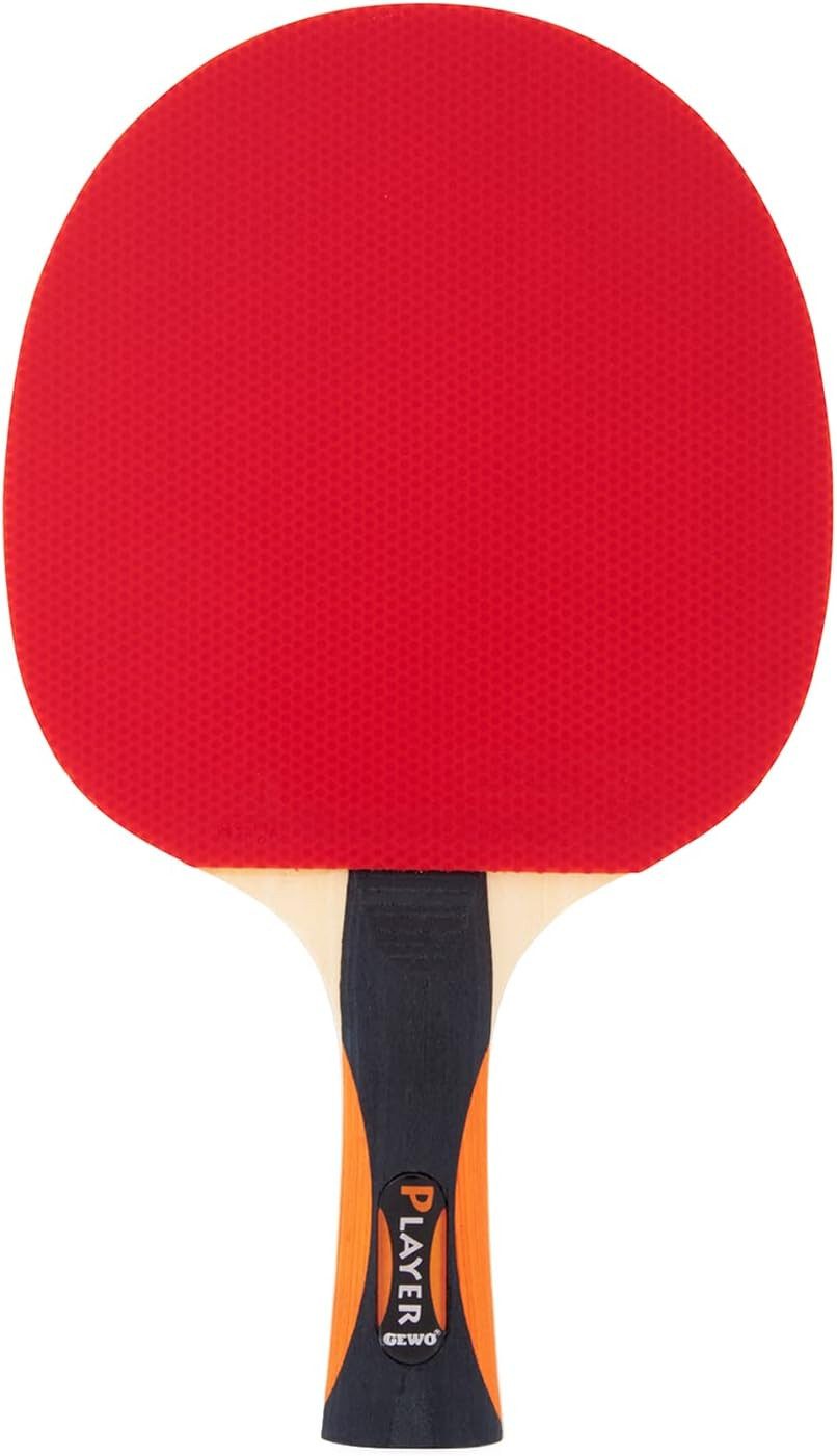 Gewo Tischtennisschläger Player, ITTF Belag 2mm - Profi für Angriffspieler, TT Schläger, konkav