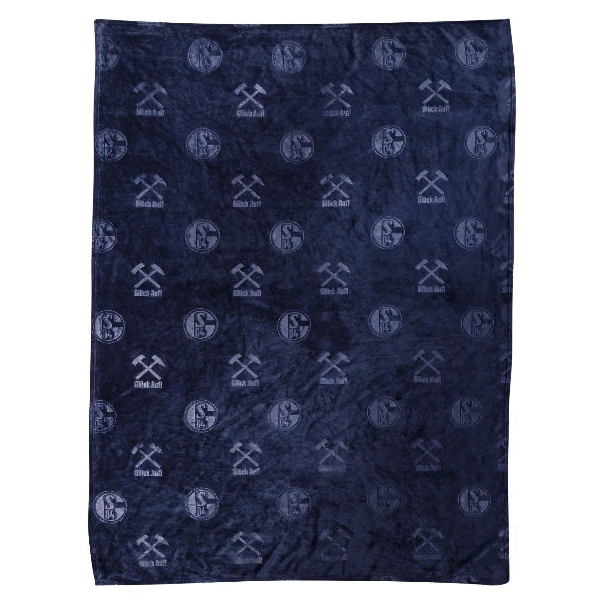 Wohndecke FC Schalke 04 geprägt in Geschenkbox Navy 150 x 200 cm 100% Polye günstig online kaufen