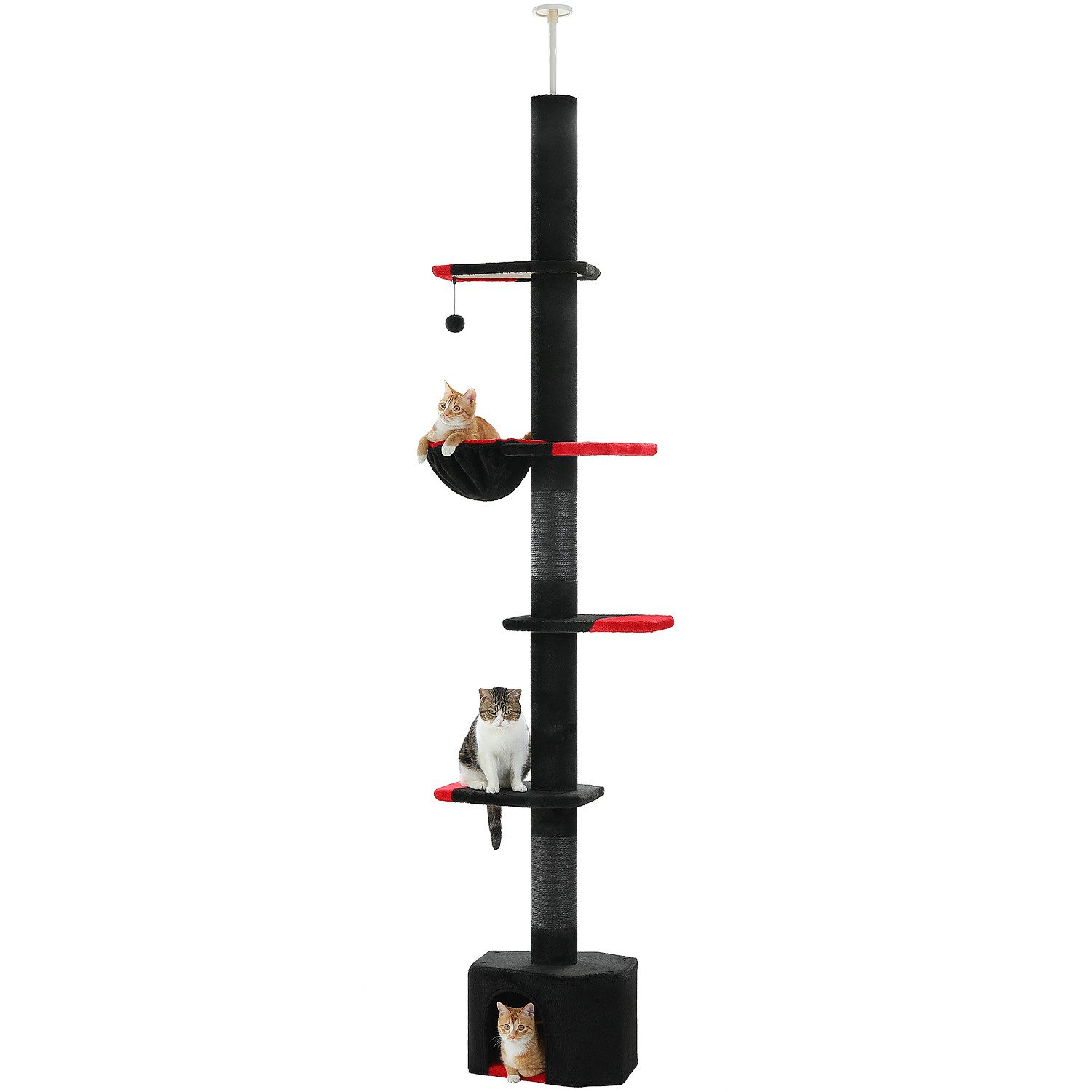 Kratzbaum deckenhoch Katzenbaum, 5-stöckig, höhenverstellbar