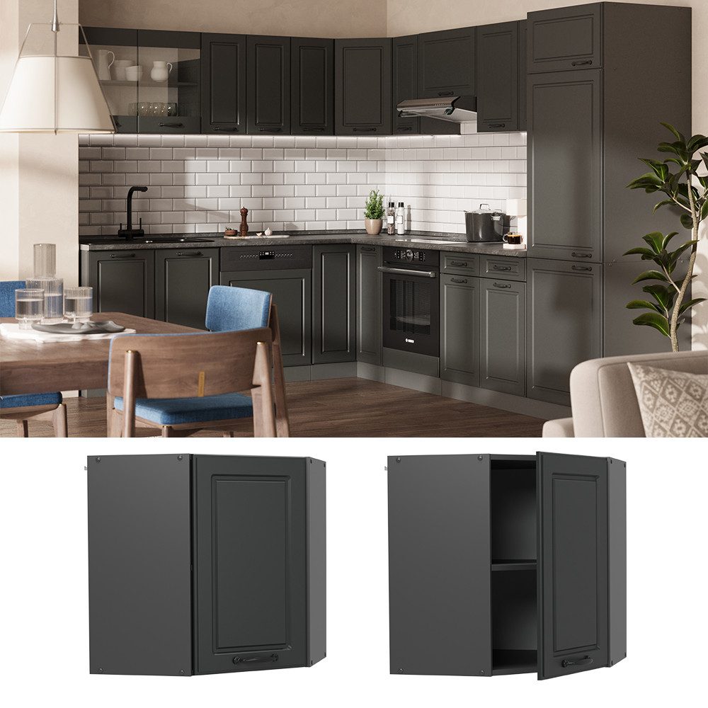 Vicco Eckhängeschrank R-Line, Anthrazit Landhaus/Anthrazit, 57 günstig online kaufen