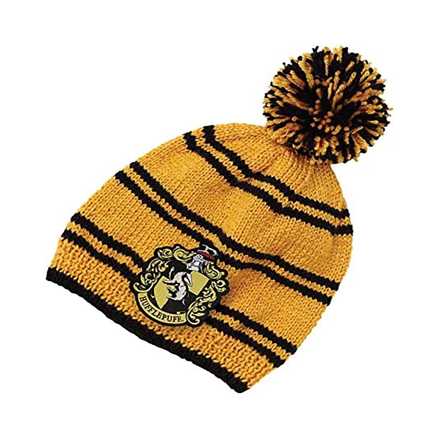 zum Potter Hufflepuff Stricken - Potter Mütze gelb Harry Strickmütze Harry