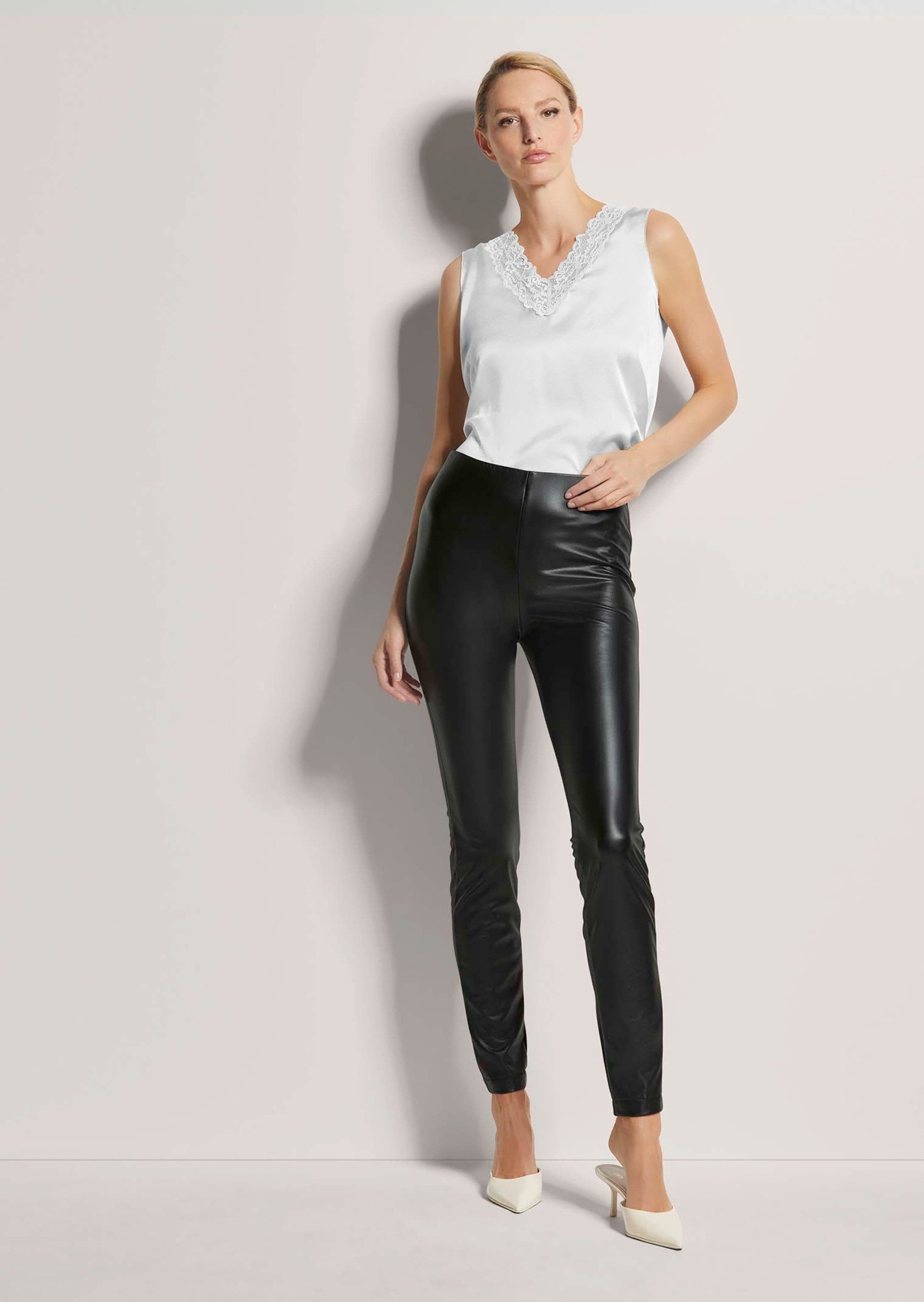 MADELEINE Leggings Glanzvolle Stretch-Leggings in Leder-Optik Stretchhose m günstig online kaufen