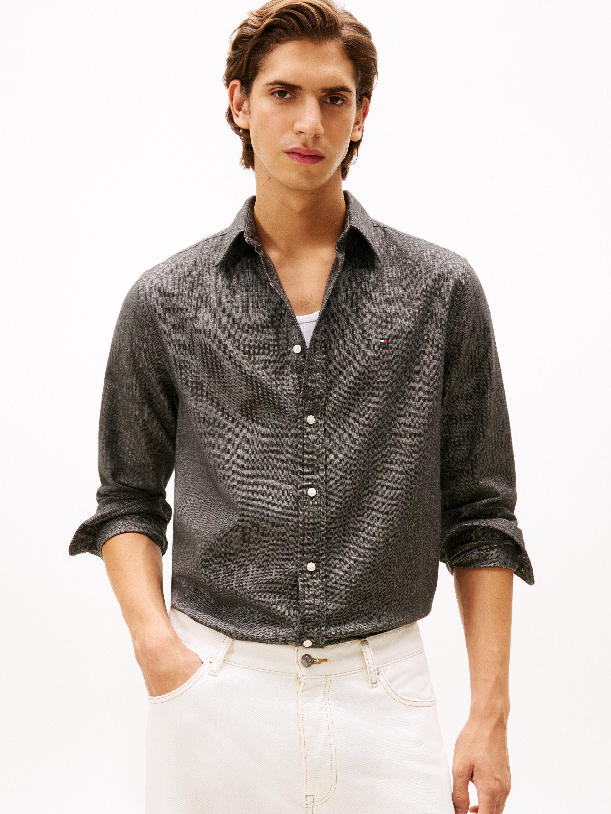 Tommy Hilfiger Langarmhemd FLANNEL HERRINGBONE SHIRT günstig online kaufen