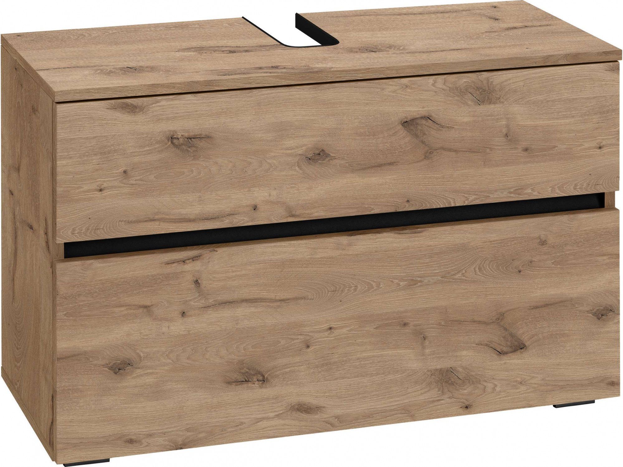 Home affaire Waschbeckenunterschrank Wisla Siphonausschnitt, Push-to-open-Funktion, Breite 80 cm, Höhe 55 cm