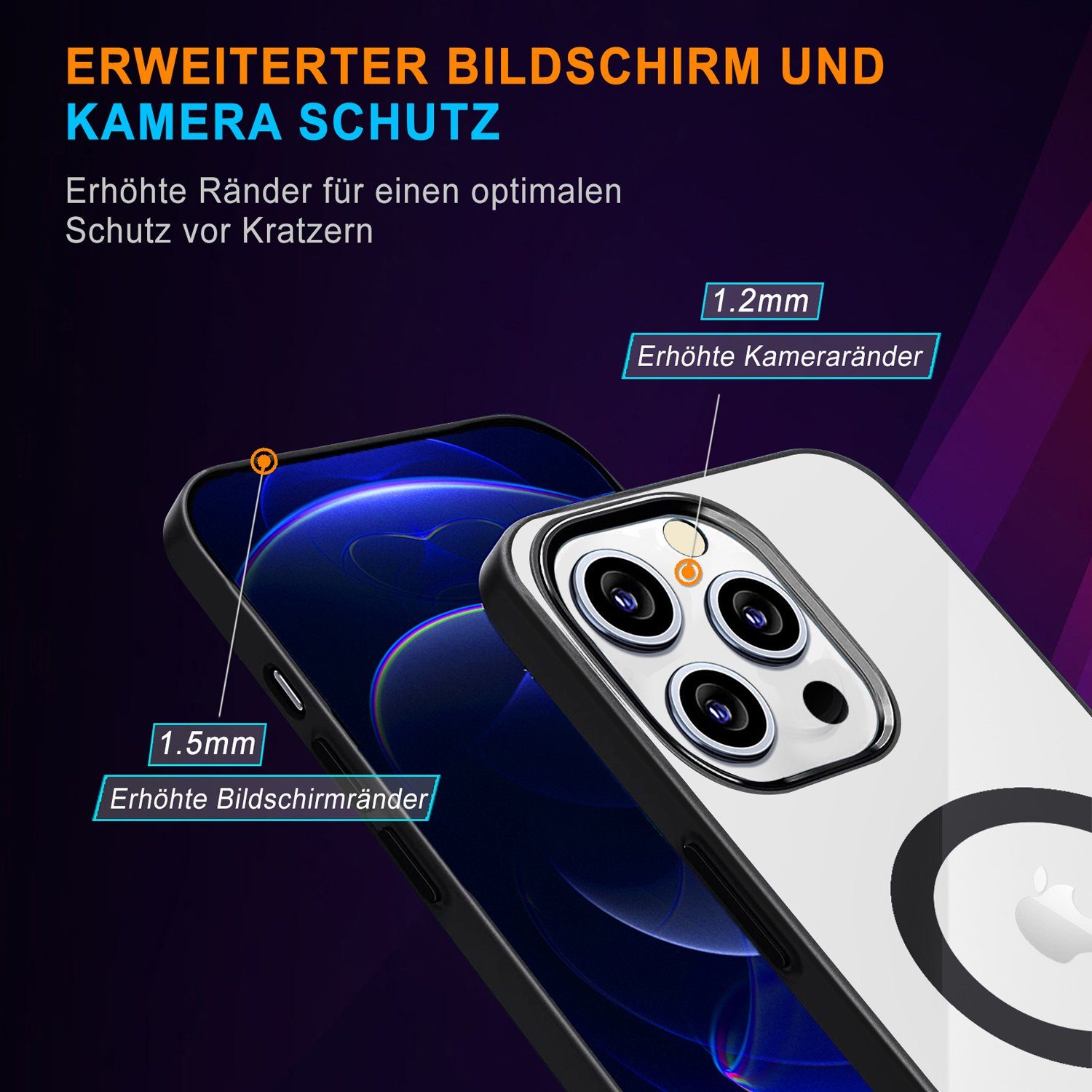Frentree Handyhülle für alle iPhone Modelle 11/12/13/14, Premium Schutzhülle mit MagSafe, Schnelles Laden mit 15W, Anti-Vergilbung Case, Magnetische Handy Schutzhülle