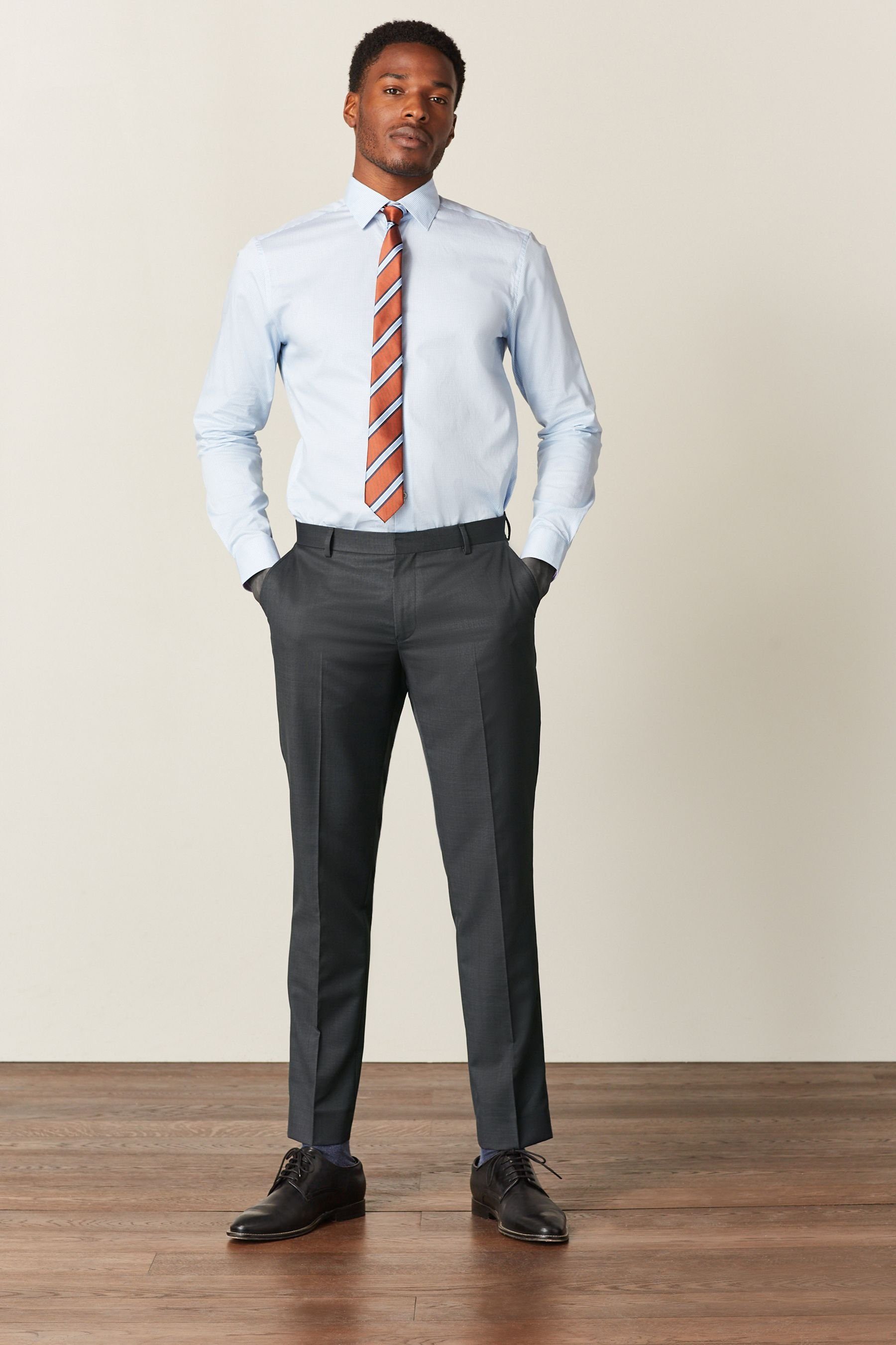(1-tlg) Charcoal Hose Anzug: Next Grey Anzughose