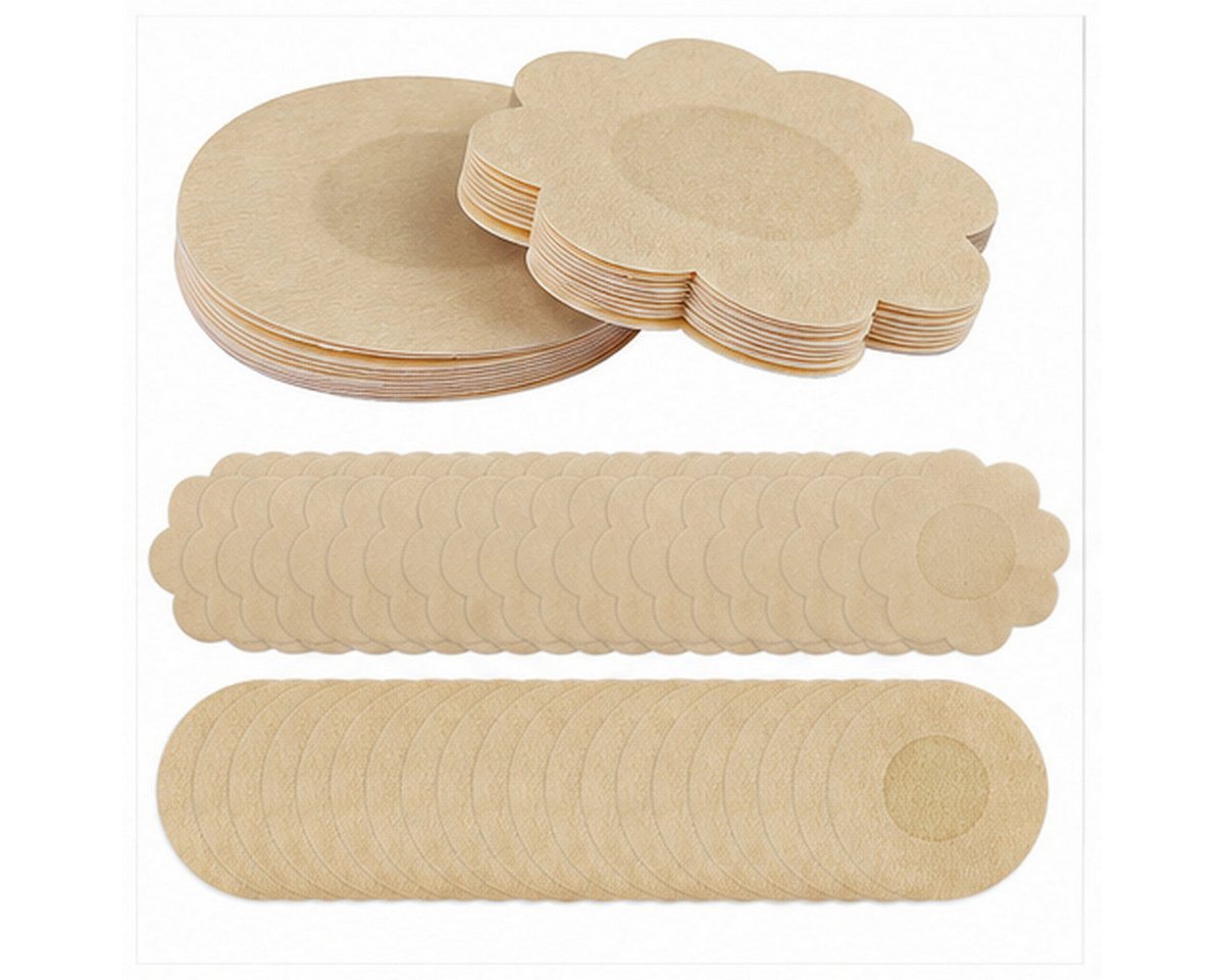Zengi Brustwarzenabdeckung Selbstklebende Nippelpads 7 cm für Kleider Tops Bademode rückenfrei (Packung, 30 Paar), Unsichtbar, atmungsaktiv, matt, rund und Blumenform