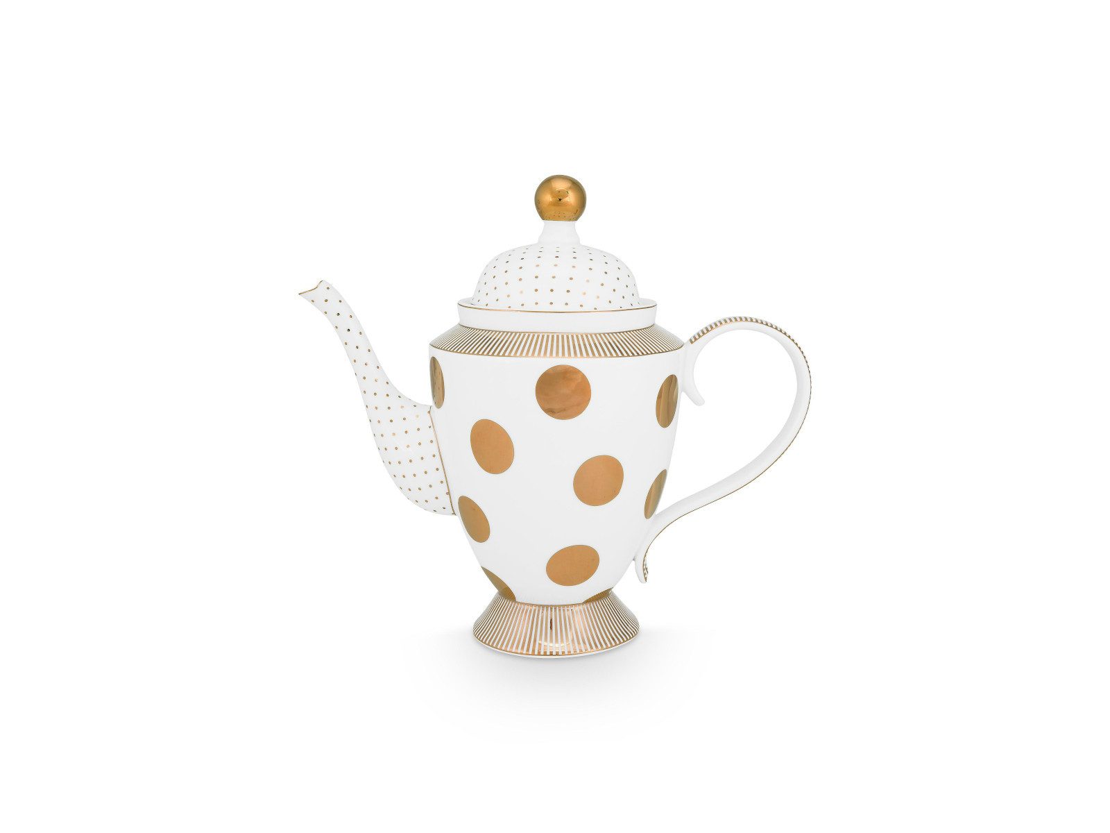 PiP Studio Teekanne Dot Delight Teekanne weiß-gold 1,25l