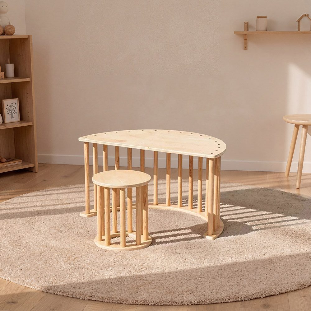 HOME DELUXE Klettergerüst 3 in 1 Kinderwippe NALAN inkl. Hocker und Auflage günstig online kaufen