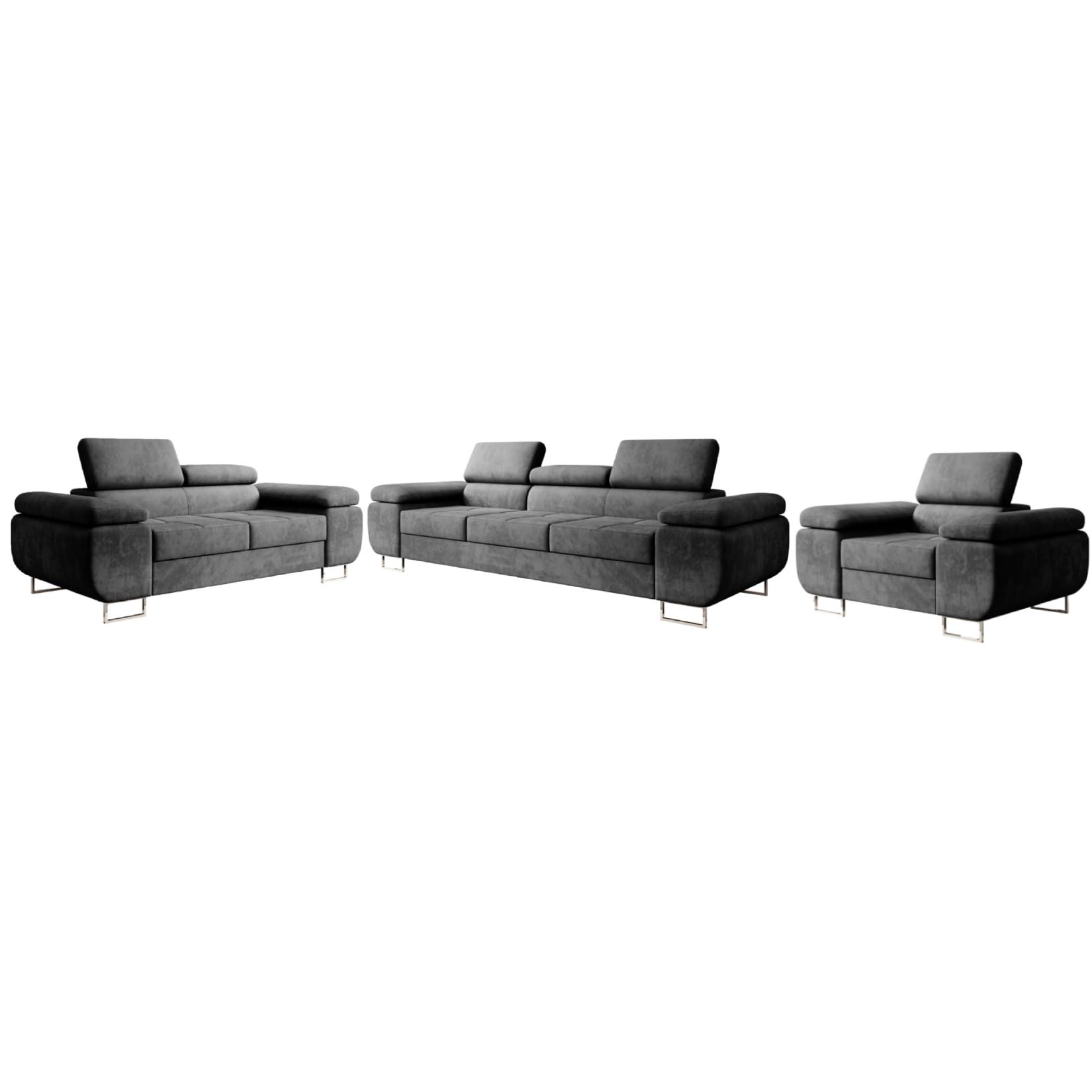 inter Wohnlandschaft Sofa-Set MALTA 3-2-1 mit Bettfunktion und verstellbare günstig online kaufen
