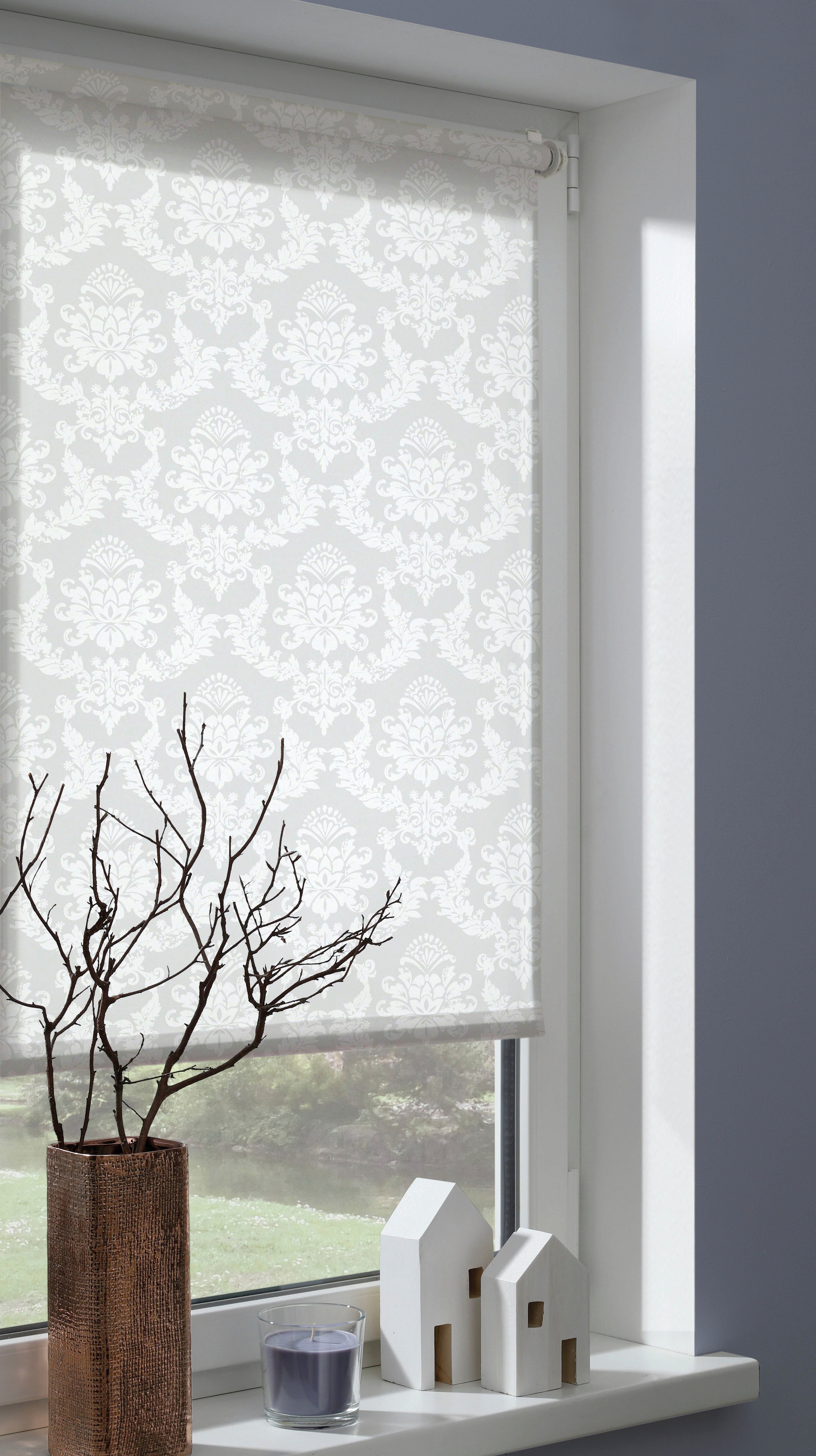 Seitenzugrollo Ornament, GARDINIA, Lichtschutz, mit Bohren/ohne Bohren, fre günstig online kaufen