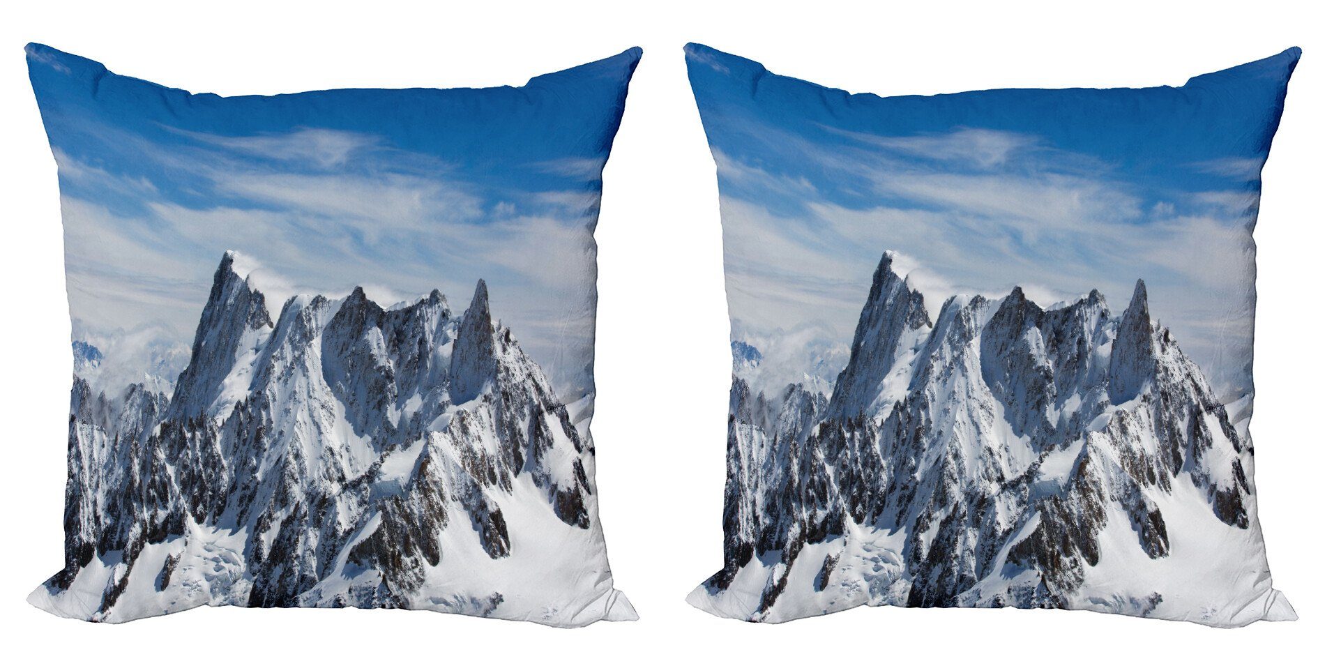Kissenbezüge Modern Accent Doppelseitiger Digitaldruck, Abakuhaus (2 Stück), Berge Malerische Mont Blanc