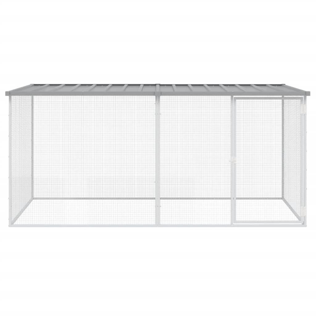 vidaXL Voliere 203 x 98 x 90 cm Hühnerkäfig mit Dach Hellgrau 203x98x90 cm Verzinkter