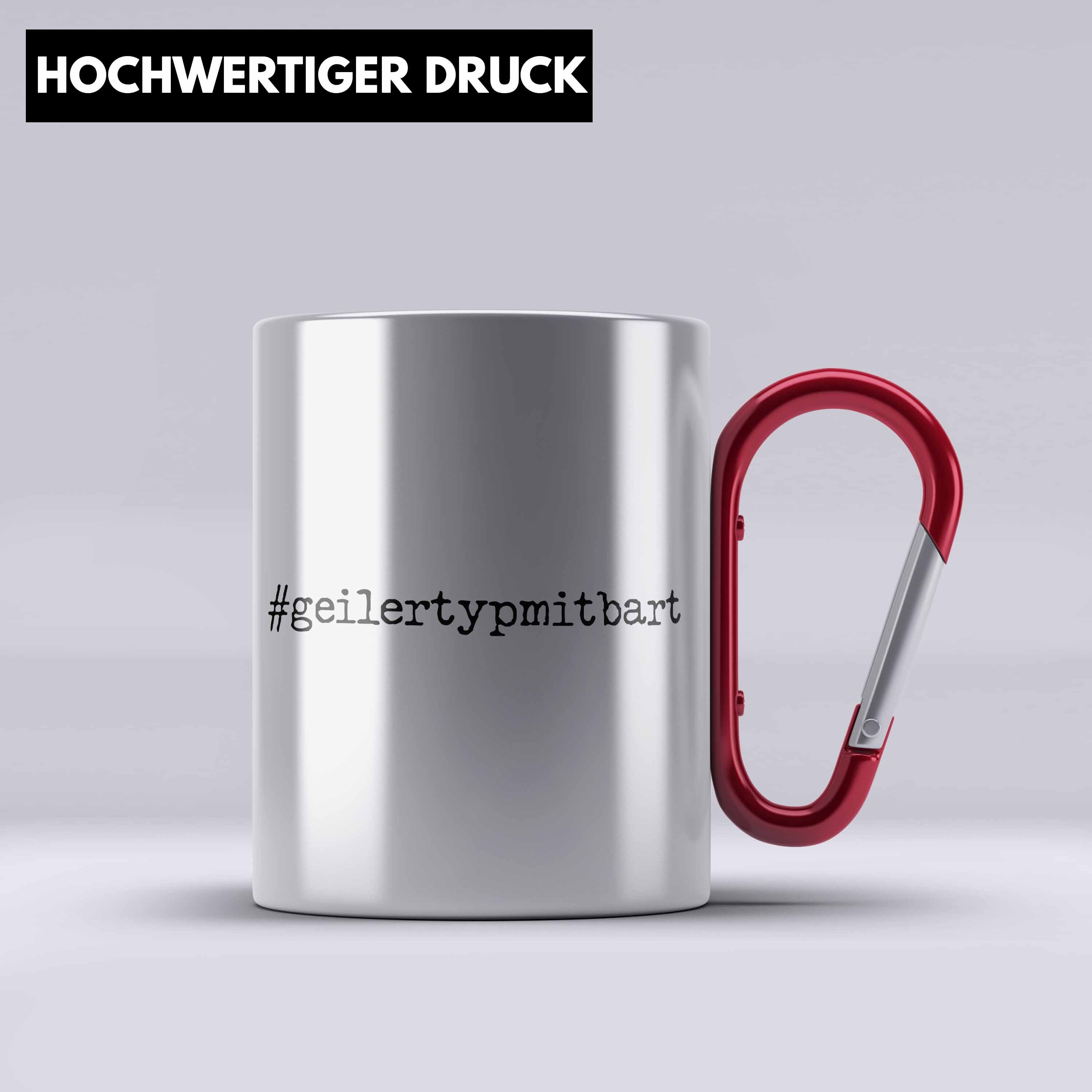 Trendation Thermotasse Bartträger Edelstahl Tasse Geilertypmitbart Bart Geschenk Bart Lustig