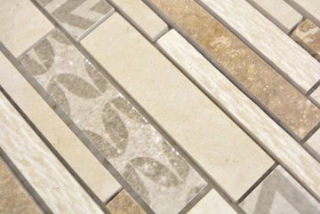 Mosani Mosaikfliesen Marmor Mosaik Fliese Keramikmosaik beige cream Wandfliese