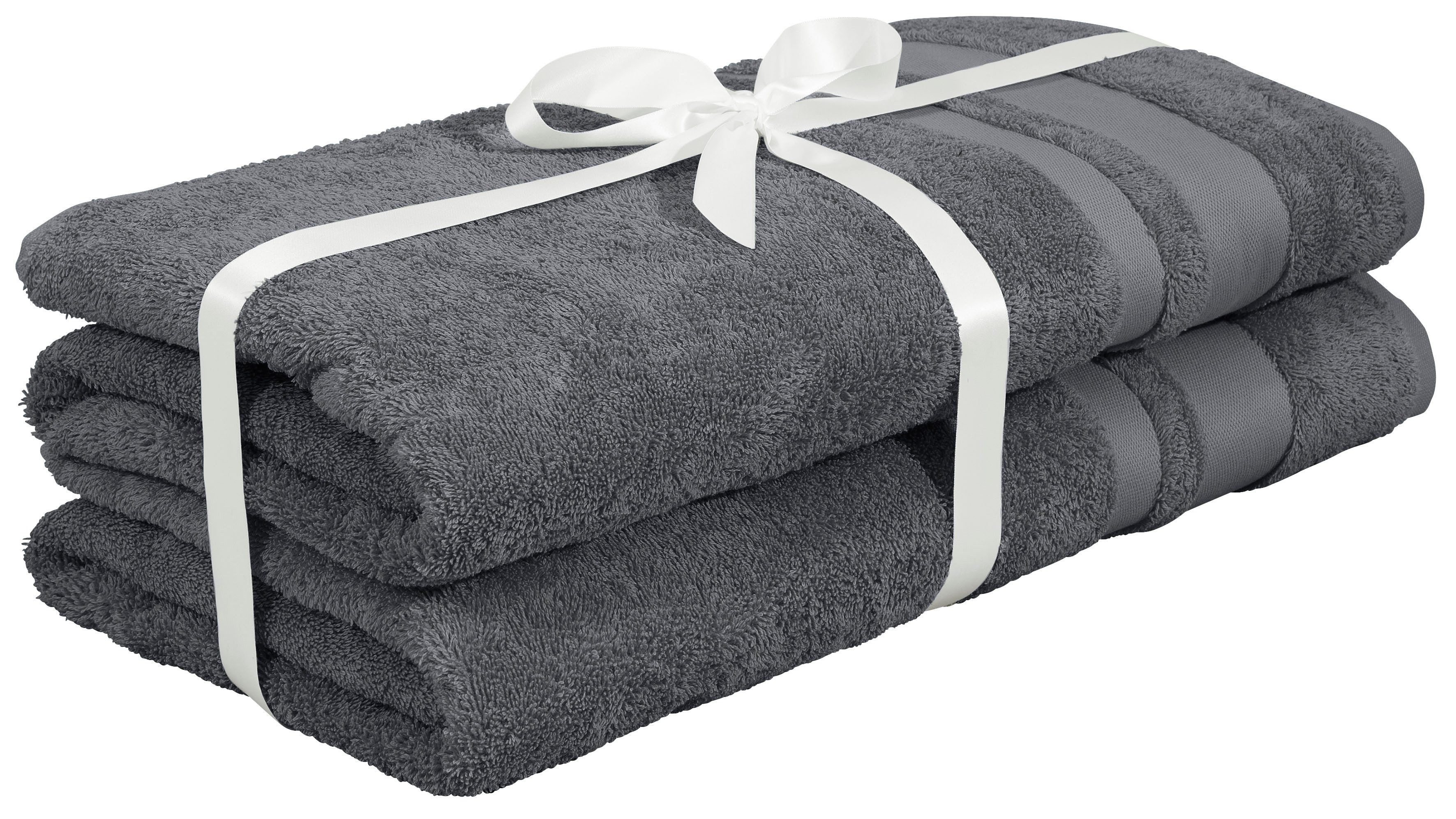 OTTO home Saunatuch Vanessa, 2 Saunatücher, 80x200cm, in Standard- und Premium-Qualität, Walkfrottee (Set, 2-St), Handtücher mit Bordüre, 100% Baumwolle, einfarbig, weich