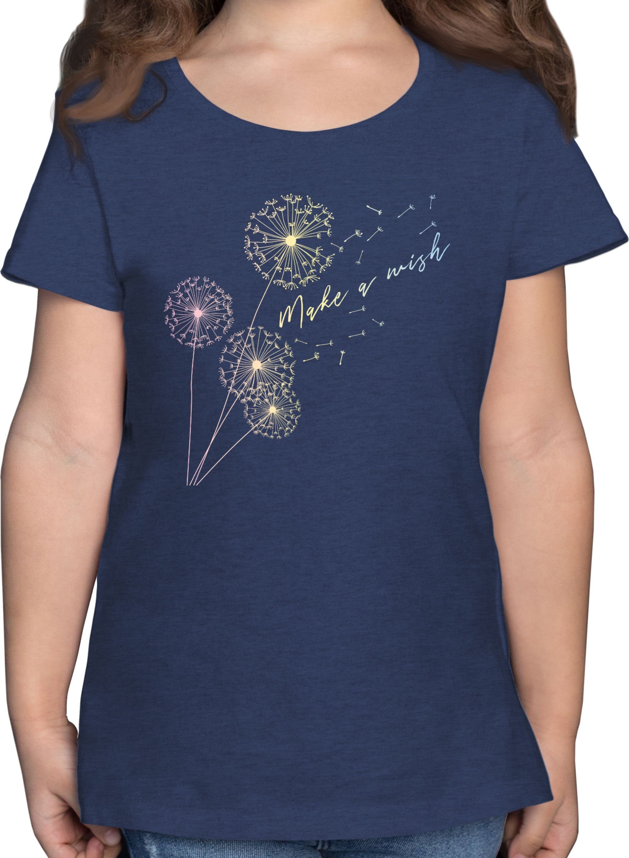Shirtracer T-Shirt Pusteblume Flower Kinderkleidung und Co 2 Dunkelblau Meliert