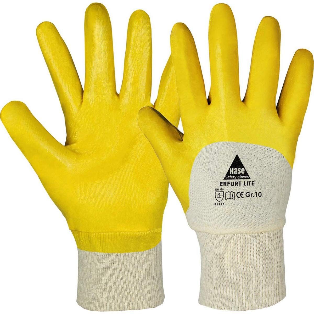 Arbeitshandschuh-Set 901400 Erfurt lite 3/4 Nitrilhandschuh ölbeständig gelb