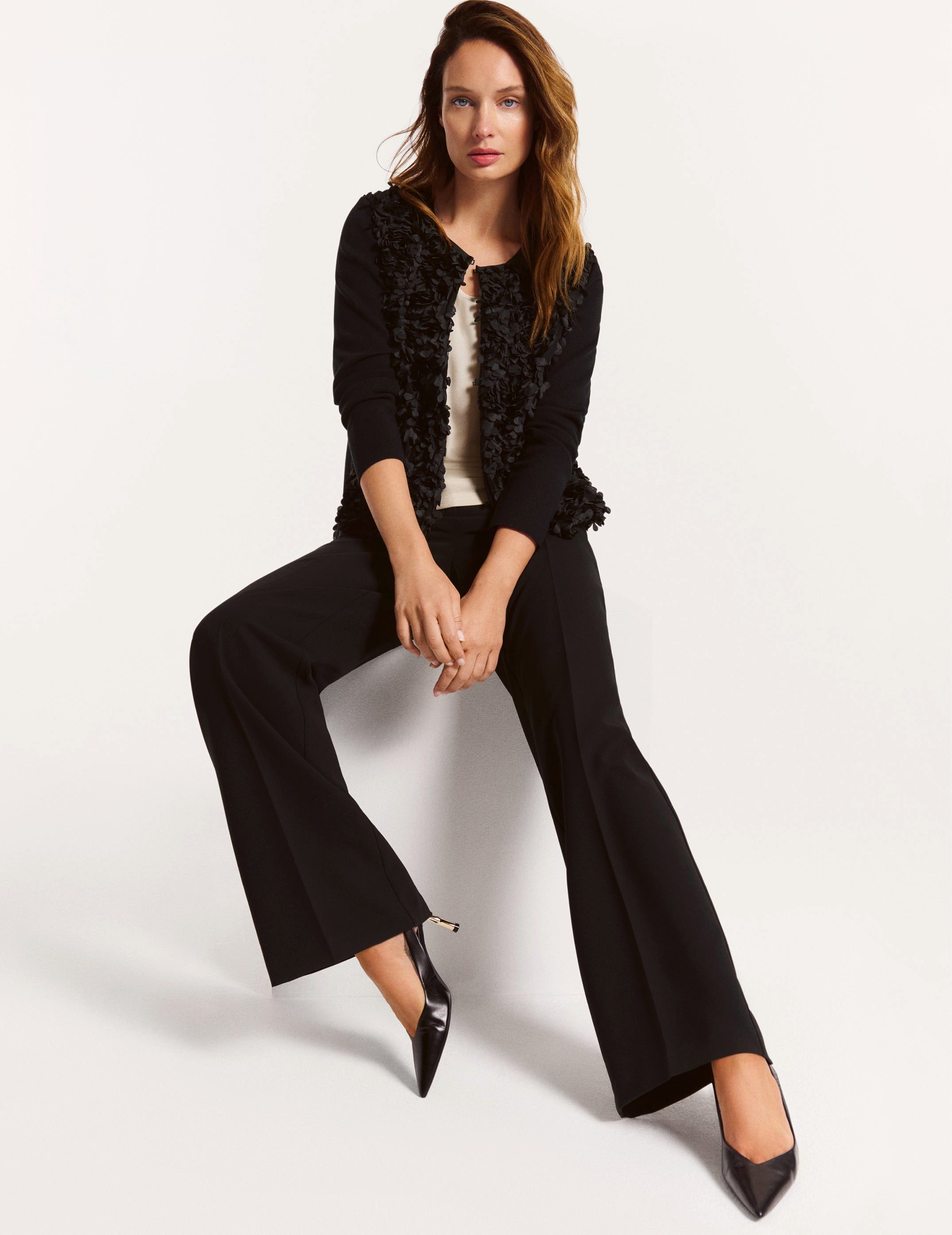 Faber Strickjacke Strickjacke mit 3D-Optik