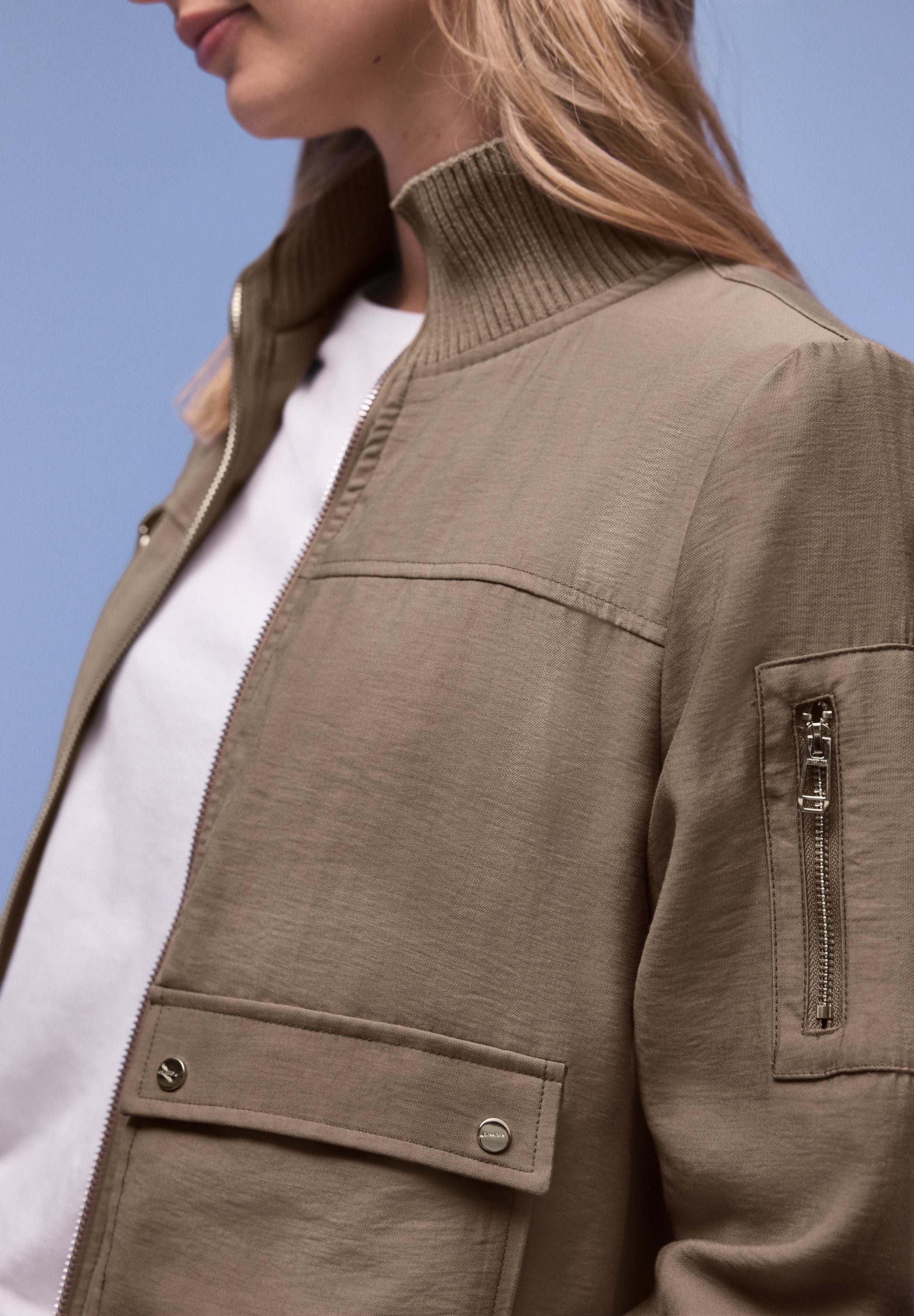 STREET ONE Cargojacke mit Stehkragen und Reißverschluss