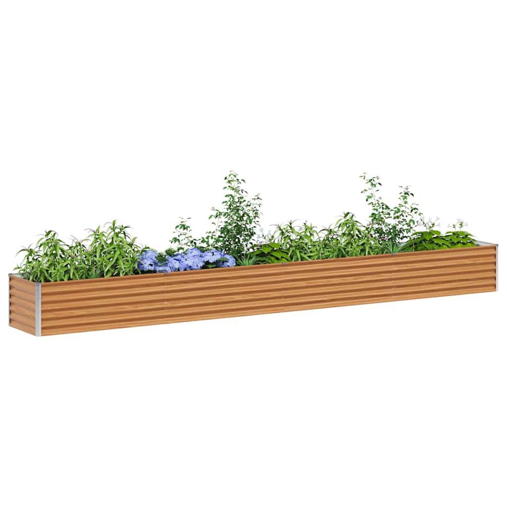 vidaXL Hochbeet Hochbeet Hellbraun 390 x 50 x 36 cm Verzinkter Stahl (1 St)