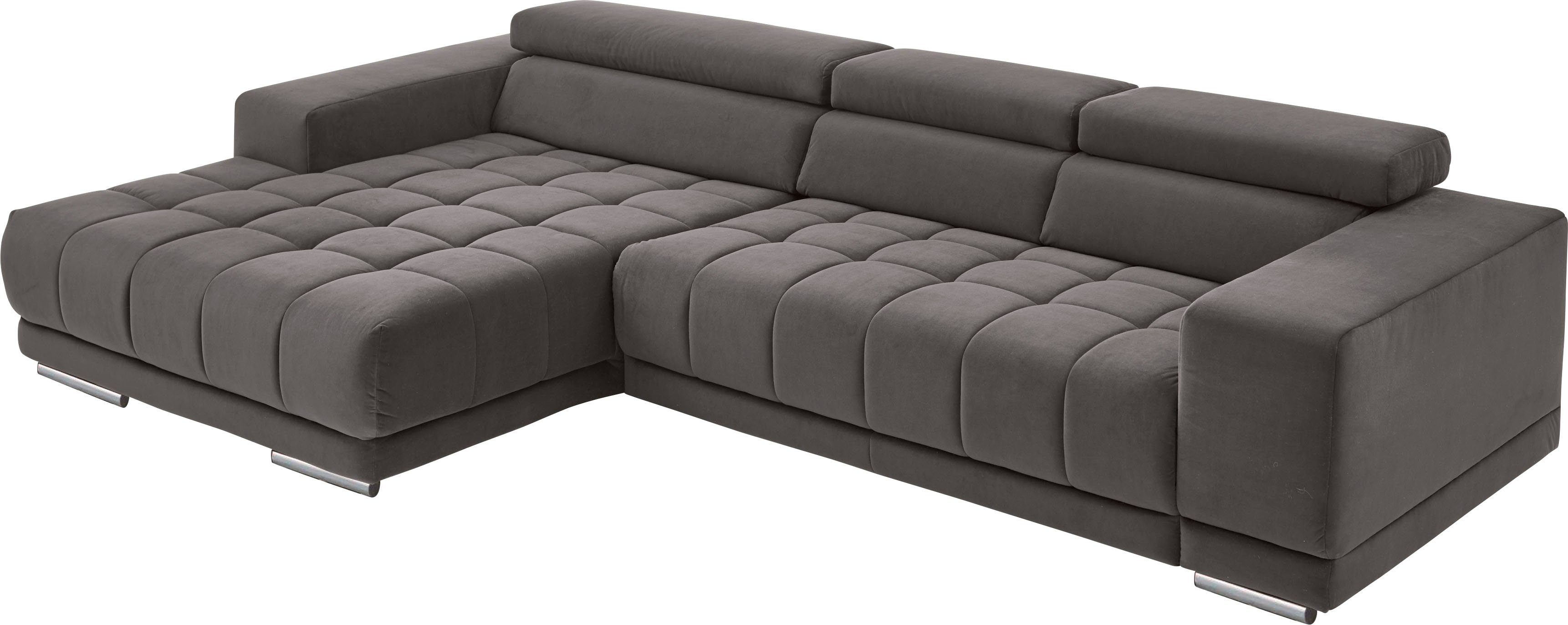 Die PlanBar Ecksofa MP-IN15053 L-Form extra breiter Schenkel, wahlweise mit Kopfteilverstellung und manueller Vorziehbank