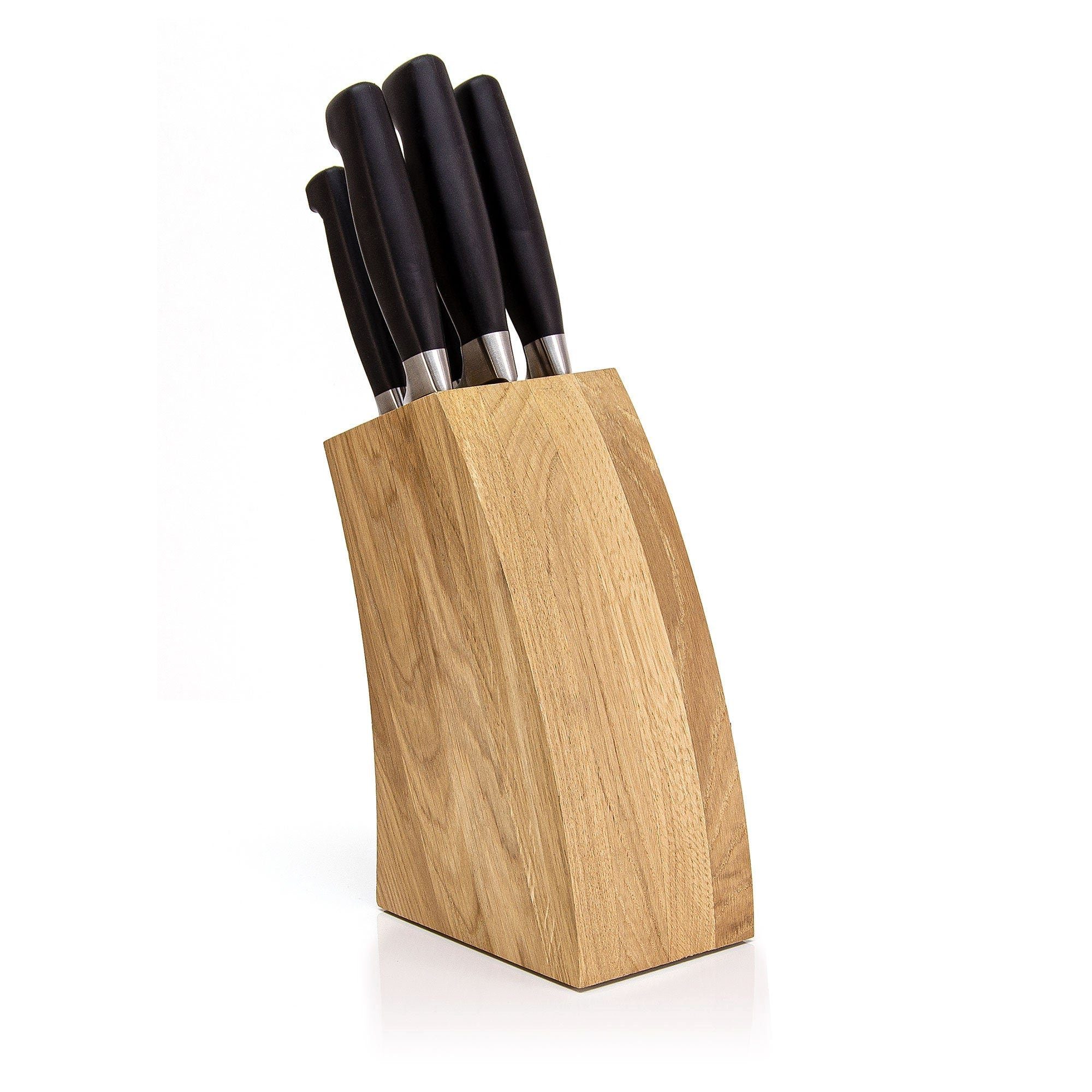 WoodFriends Küchenmesser modernes Anti-Rutsch-Füßen für Design Mit f. Eichenholz Koch, Geschenk aus Messerblock