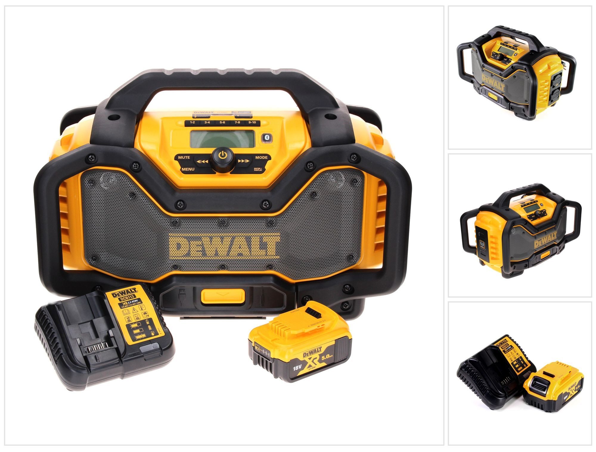 DeWalt DCR 027 P1 Akku Radio DAB+ 10,8-18,0 V + 1x Akku 5,0 Ah + Ladegerät Baustellenradio