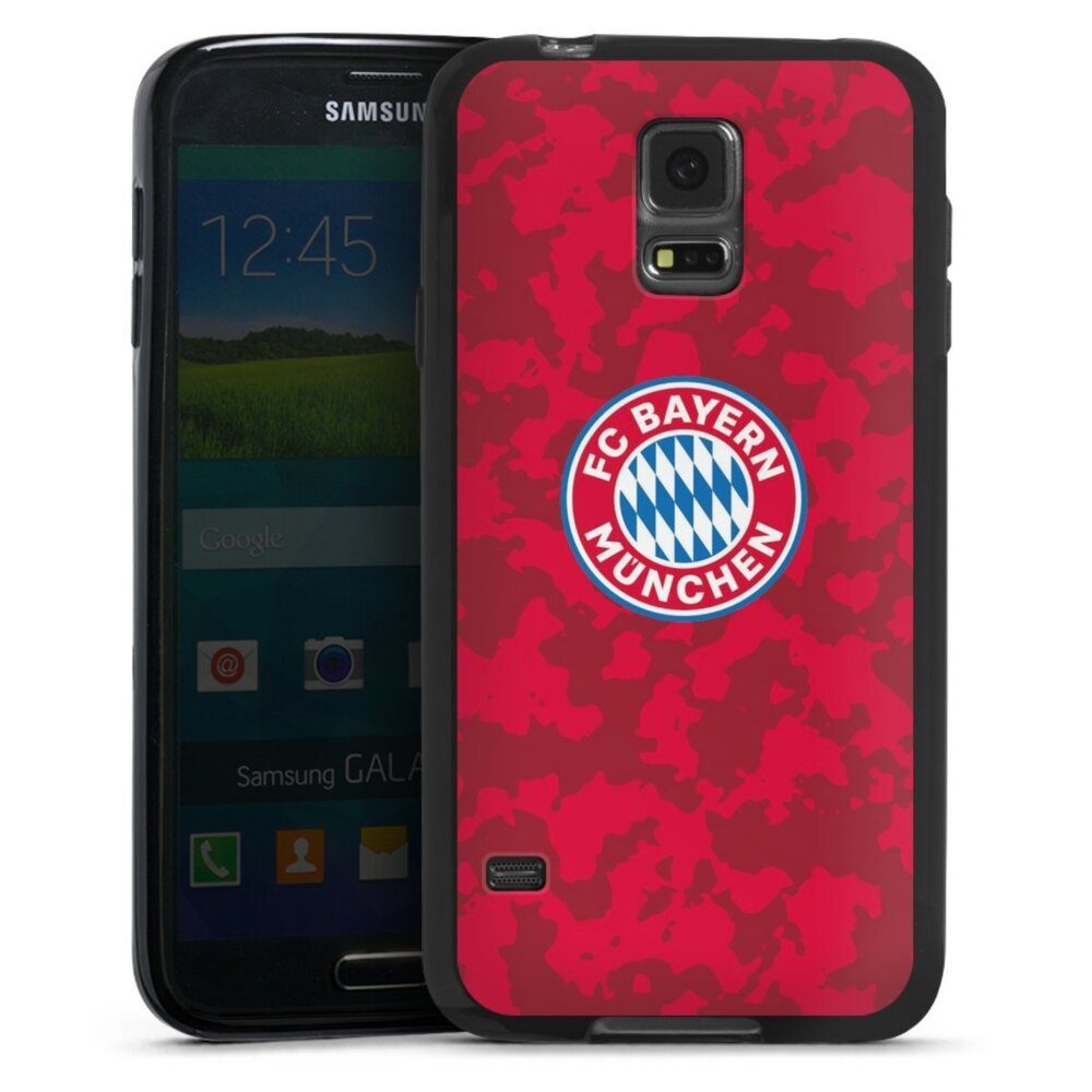 DeinDesign Handyhülle FC Bayern München Camouflage FCB Camouflage Muster FCB, Samsung Galaxy S5 Silikon Hülle Bumper Case Handy Schutzhülle