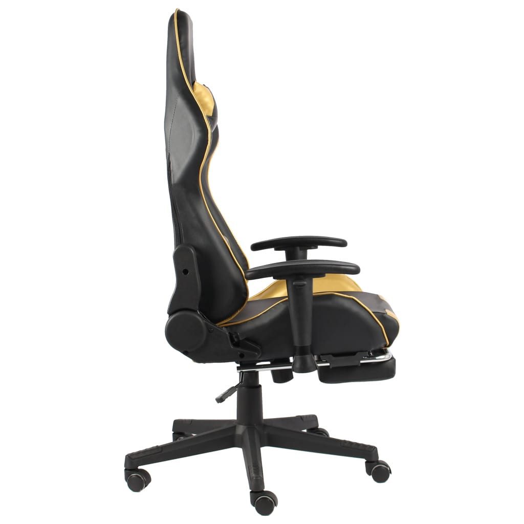 vidaXL Gaming-Stuhl Gaming-Stuhl mit Fußstütze Drehbar Golden PVC (1 St)