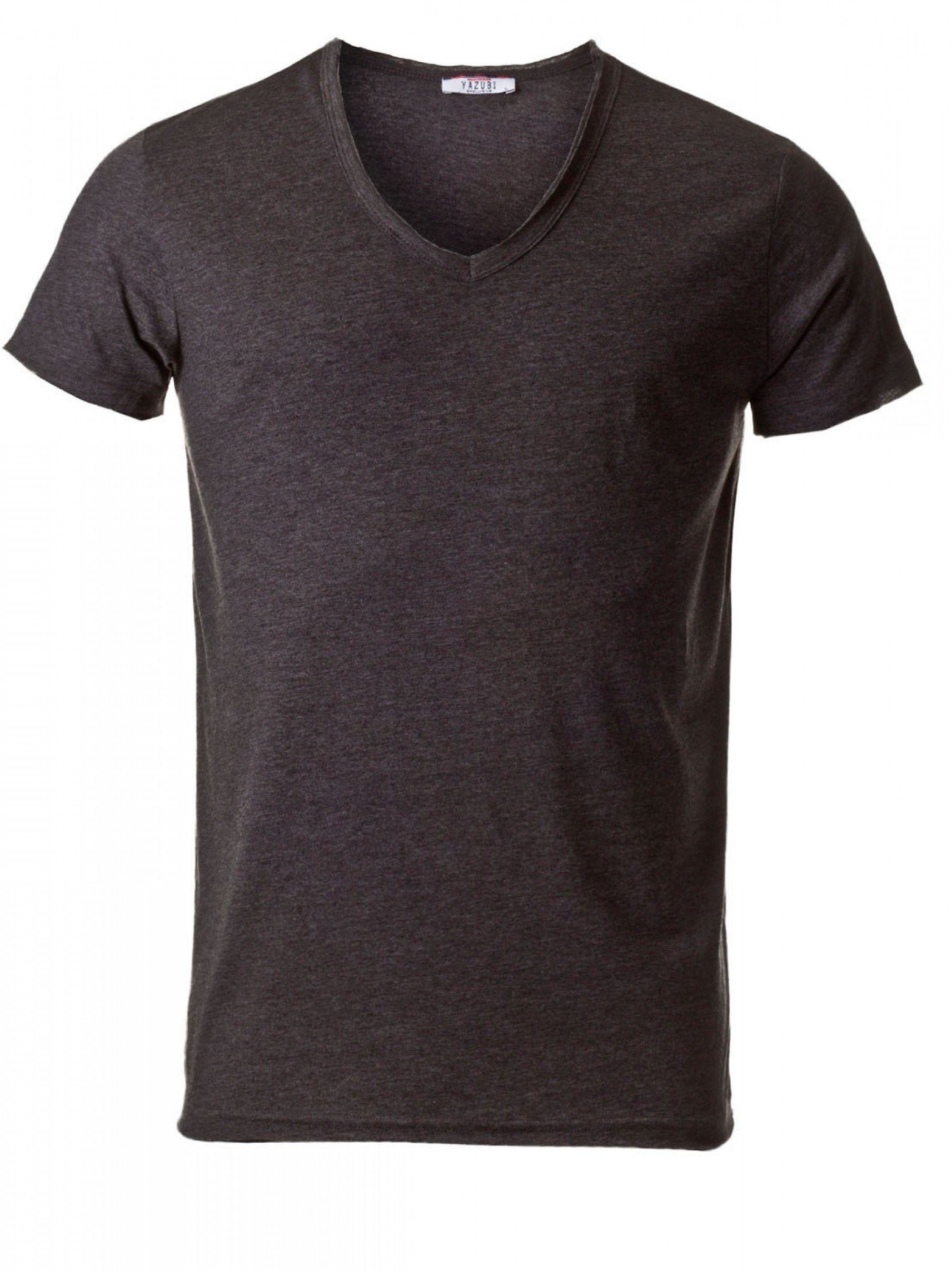 Yazubi T-Shirt Noah V-Neck black mit Shirt T-shirt Schwarz V-Ausschnitt bequemes