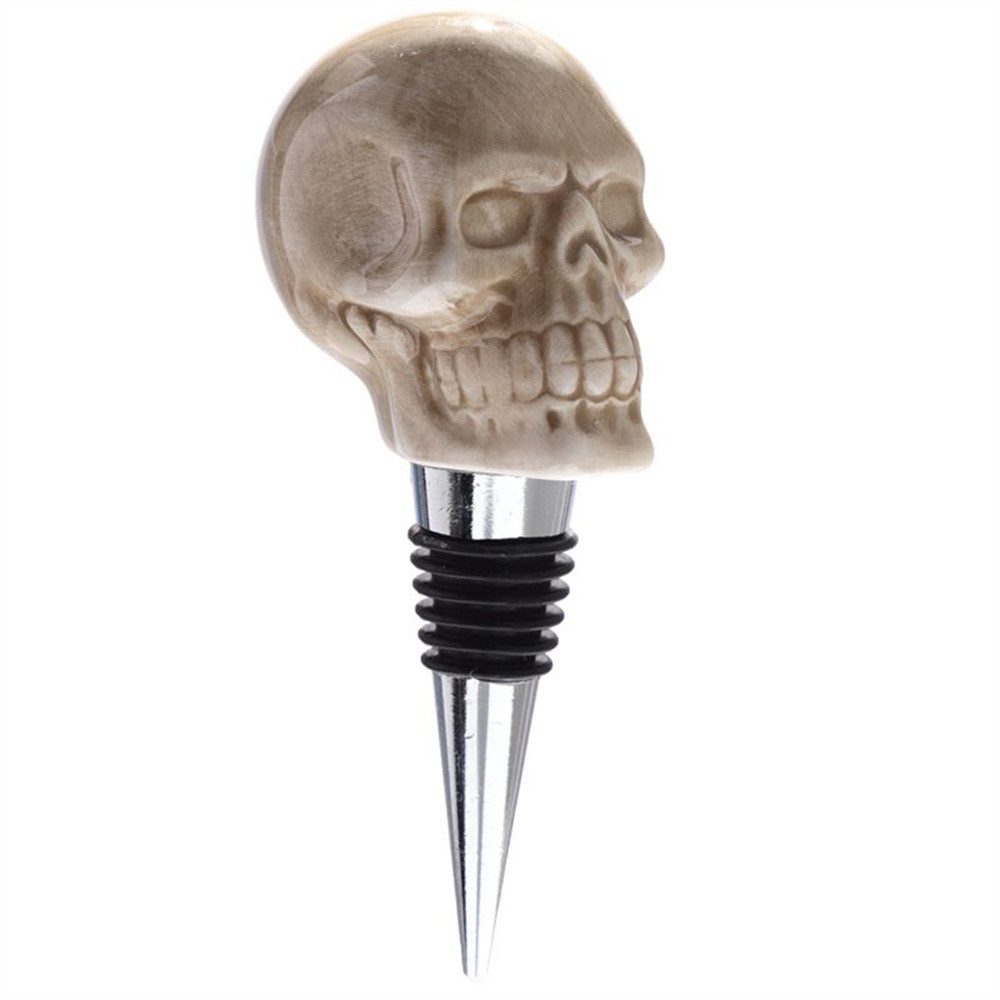Flaschenverschluss Totenkopf aus Keramik
