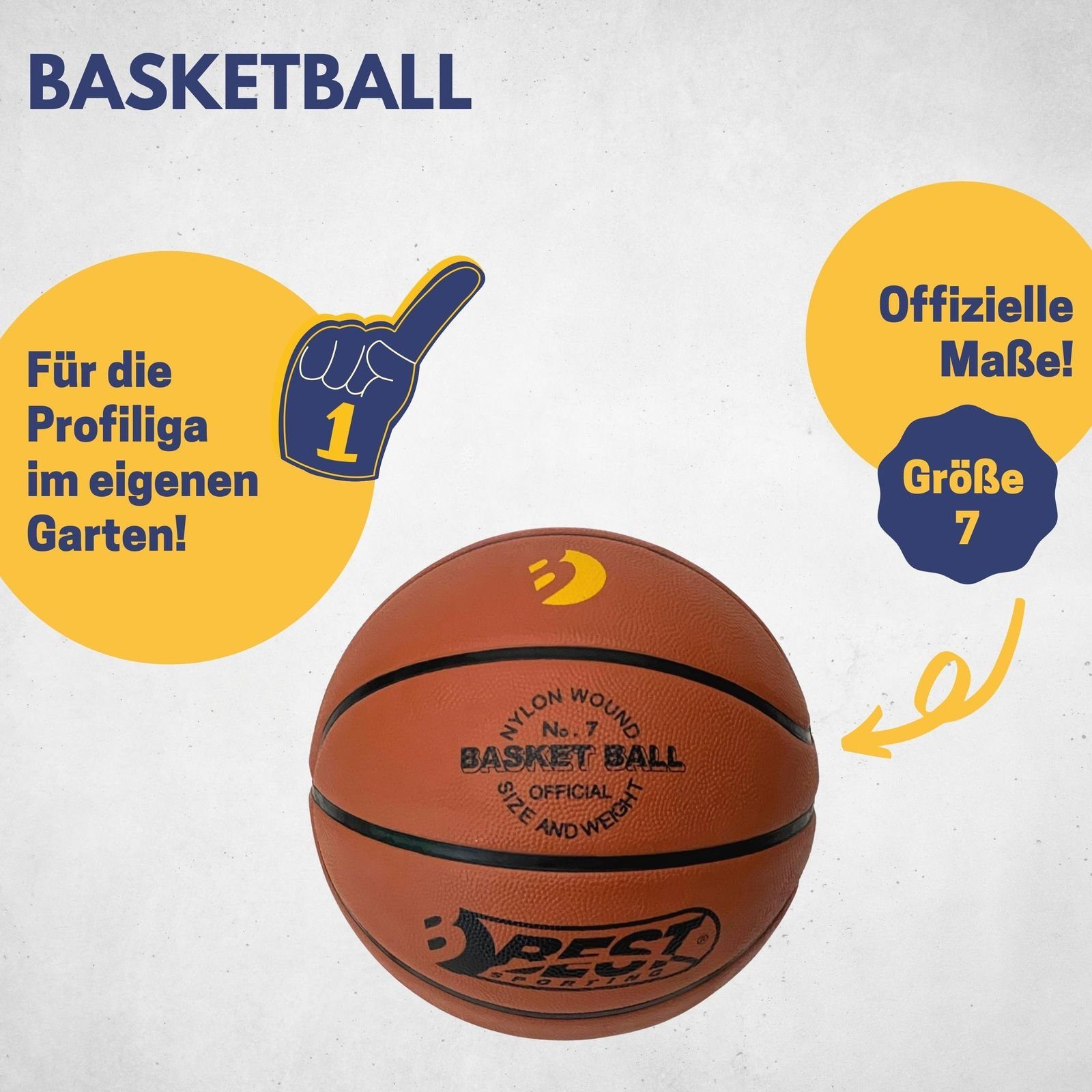 Best Sporting Spielball Hochwertiger Basketball Outdoor Größe 7, Basketball mit offiziellem Gewicht & Größe