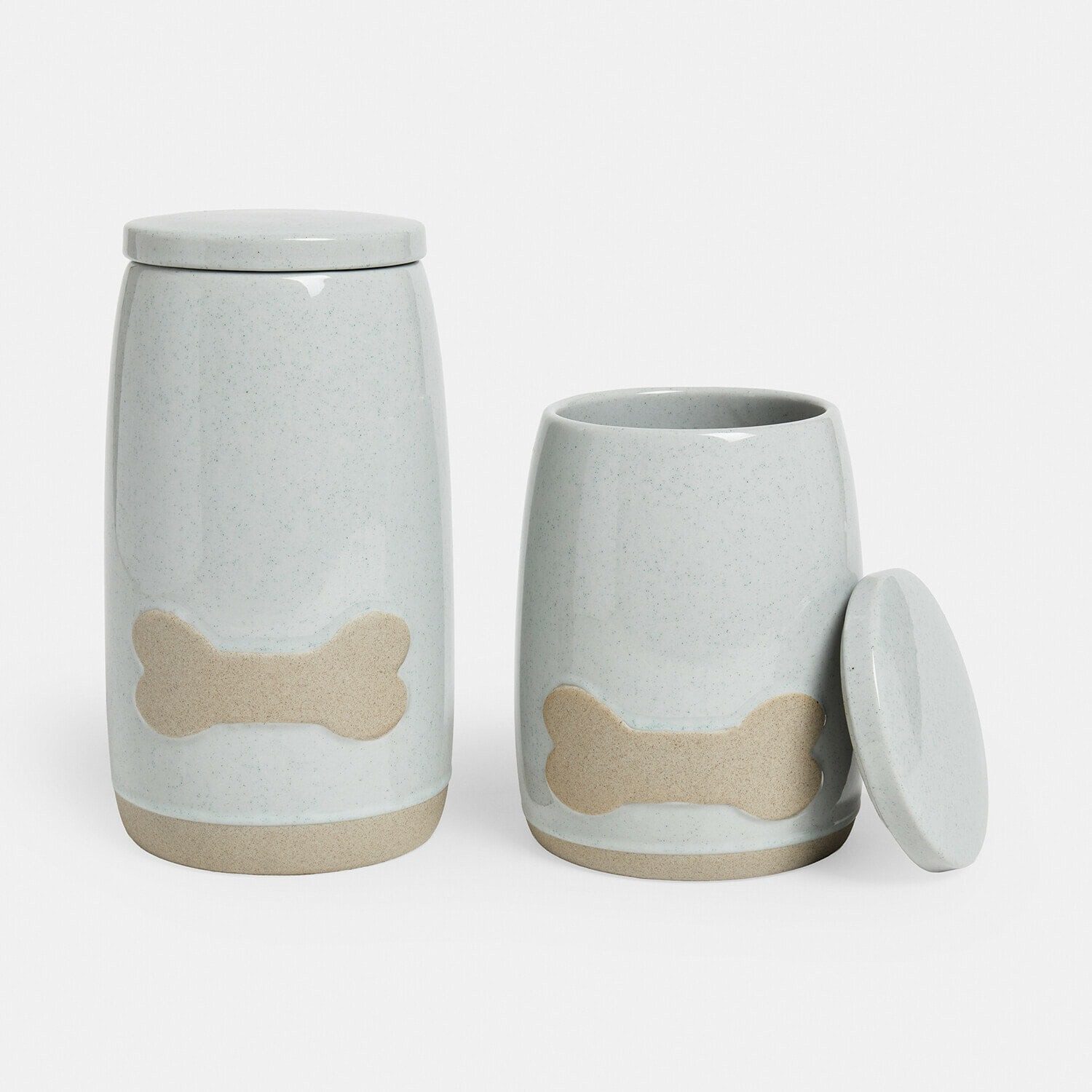 Mirabeau Vorratsdose Dose 2er Set Dolo grau/beige, Steinzeug