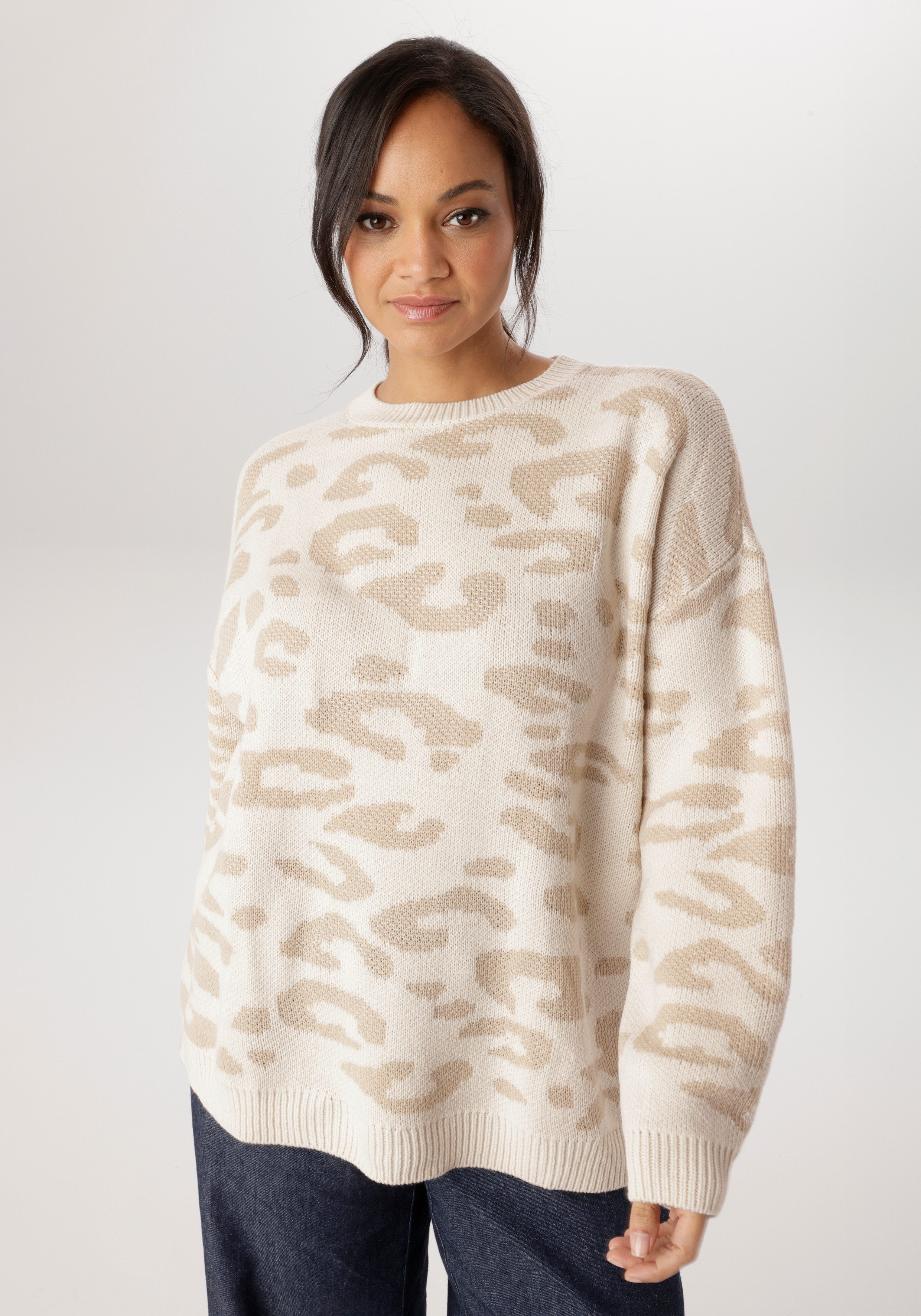 Aniston PLUS Strickpullover im Animal Dessin - NEUE KOLLEKTION günstig online kaufen