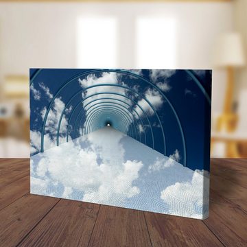 wandmotiv24 Leinwandbild Tunnel in Wolken, Ausblicke (1 St), Wandbild, Wanddeko, Leinwandbilder in versch. Größen