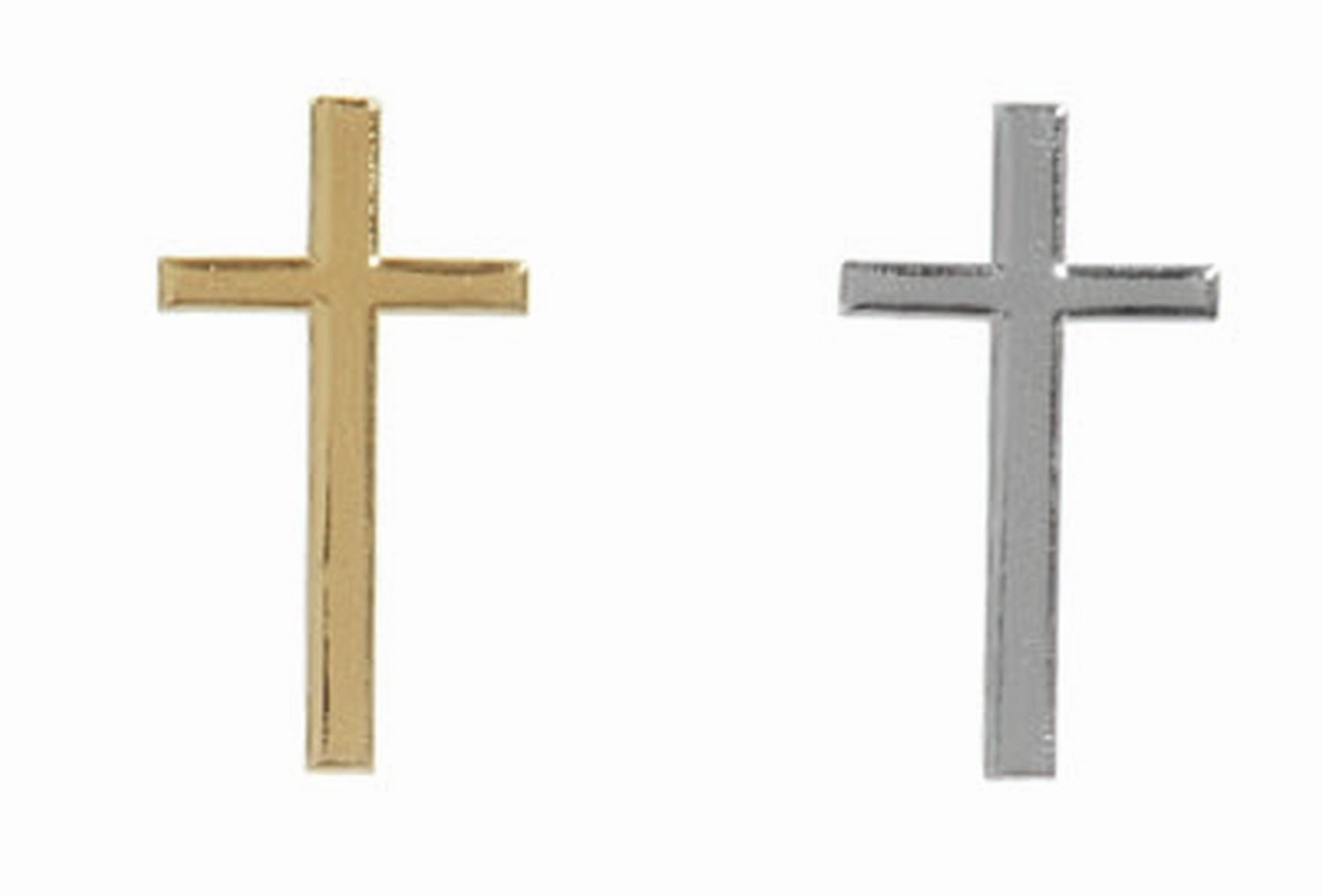 INNA-Glas Stumpenkerze Wachsverzierung Kreuz Eldora, Silber, 4x2,2cm