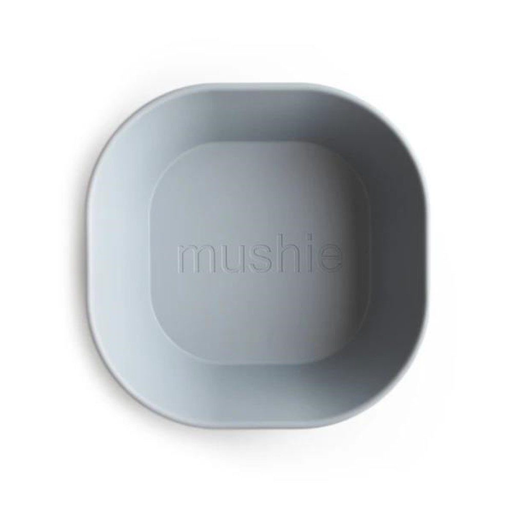Quadratisch 400 Müslischale ml Mushie BPA-frei 2er DBS-7005 Kunststoff Schale Cloud, Blau Schüssel Set
