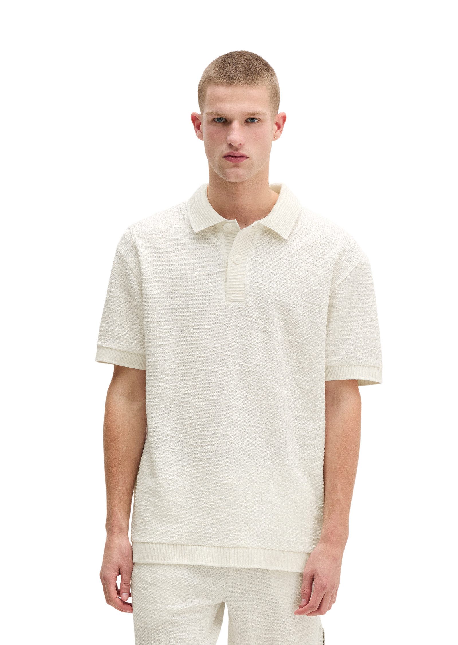 Marc O'Polo Poloshirt aus weichem Bouclé-Jersey
