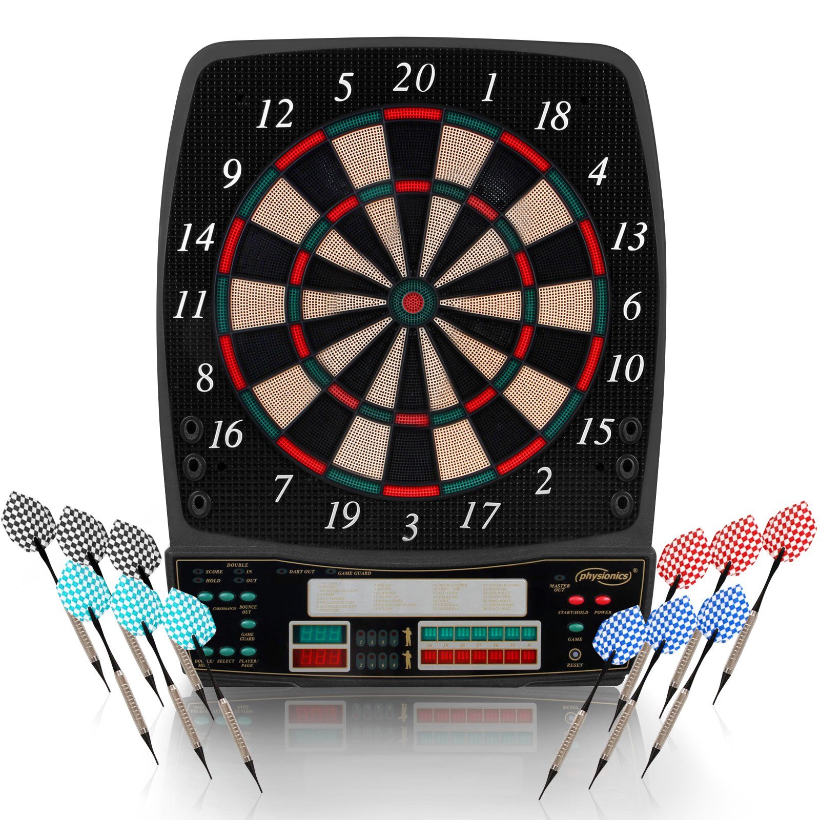 Dartscheibe Dart-Scheibe Elektronisch 12 Soft Pfeile E-Dartboard Profi Dartspiel