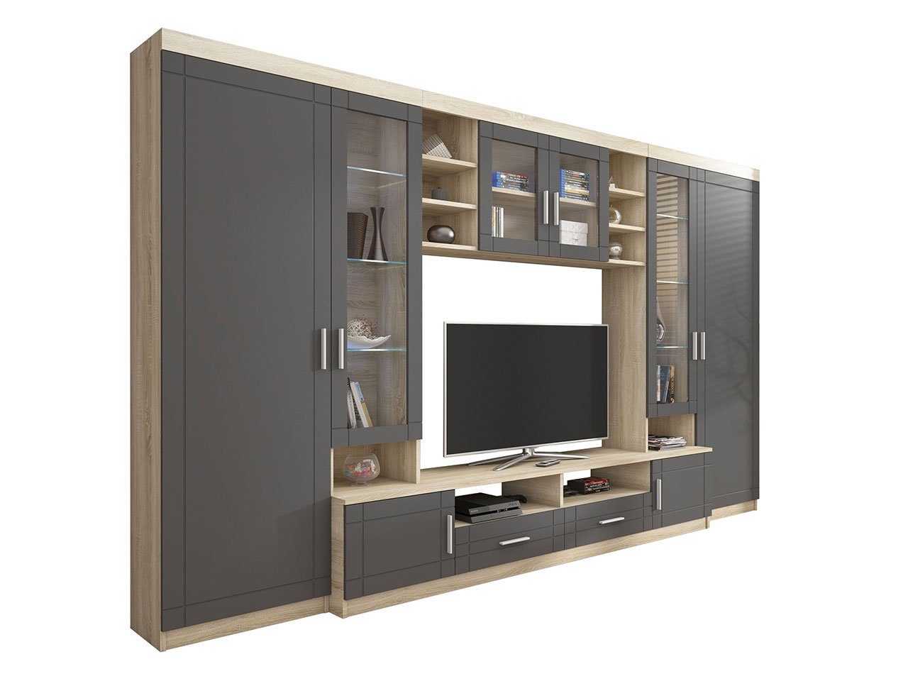 MIRJAN24 Wohnwand Paris, (Komplett-Set, Hochschranke, Hochvitrine, günstig online kaufen