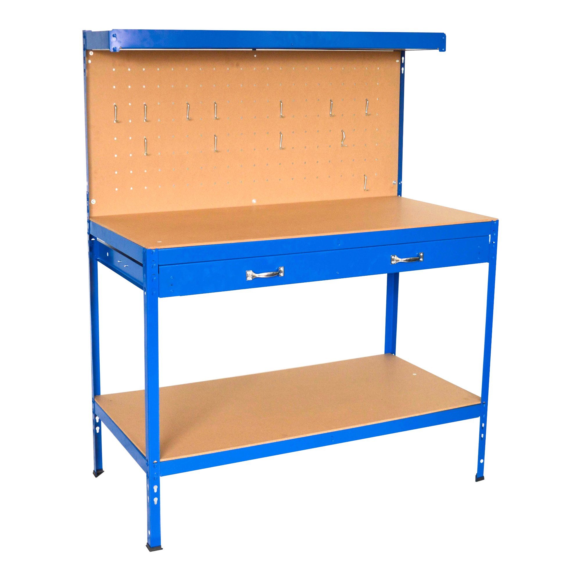 Perfekte Qualität, günstiger Preis! in.tec Werkbank, Berching Werktisch Blau 120x60x150cm
