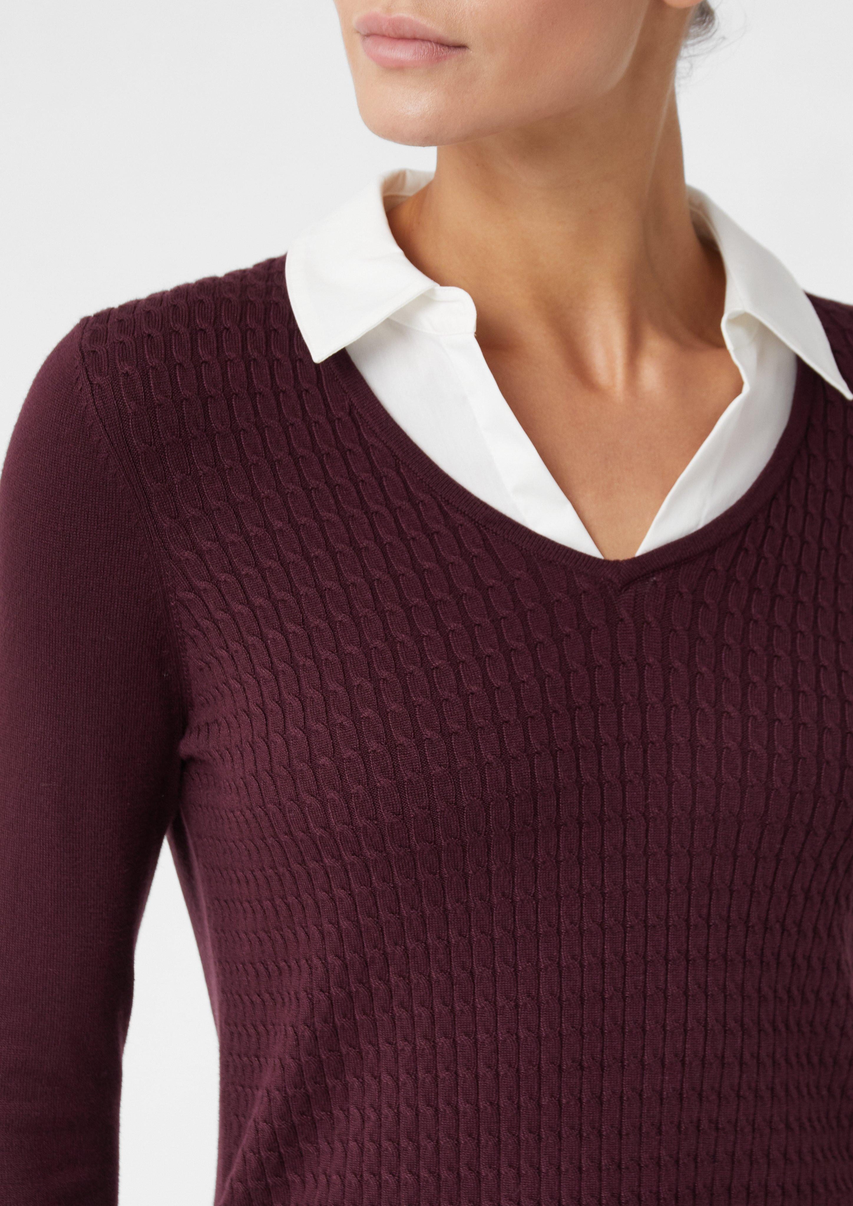 comma Langarmshirt 2-in1-Pullover in Layering-Optik günstig online kaufen