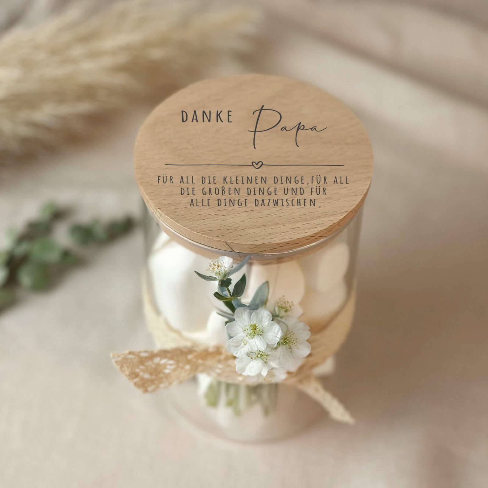 hellomini Geschenkbox Vorratsglas Gravur "Danke Papa" günstig online kaufen
