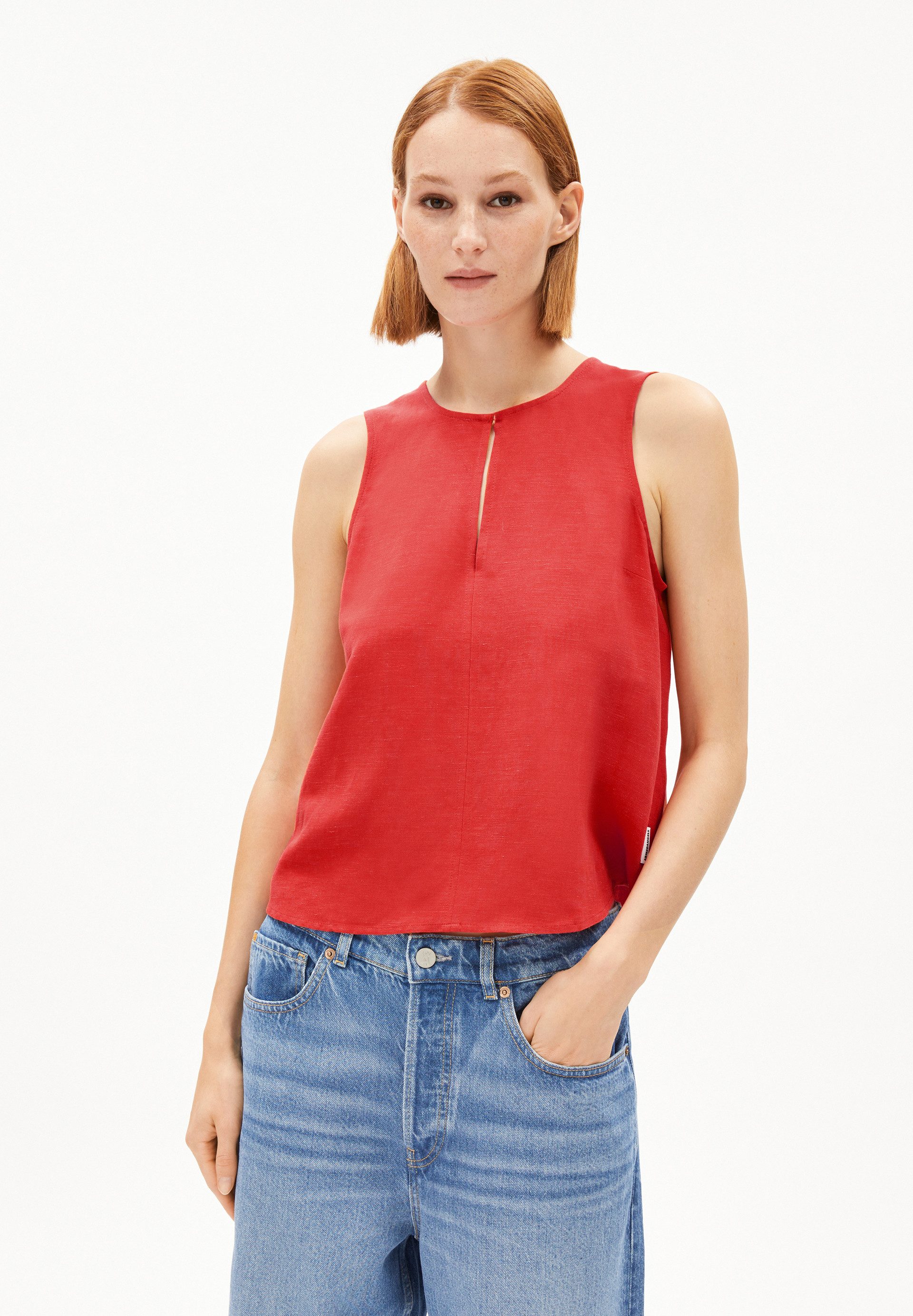 Armedangels Blusentop RAFALAA LINO Top aus Leinen-Mix Regular Fit