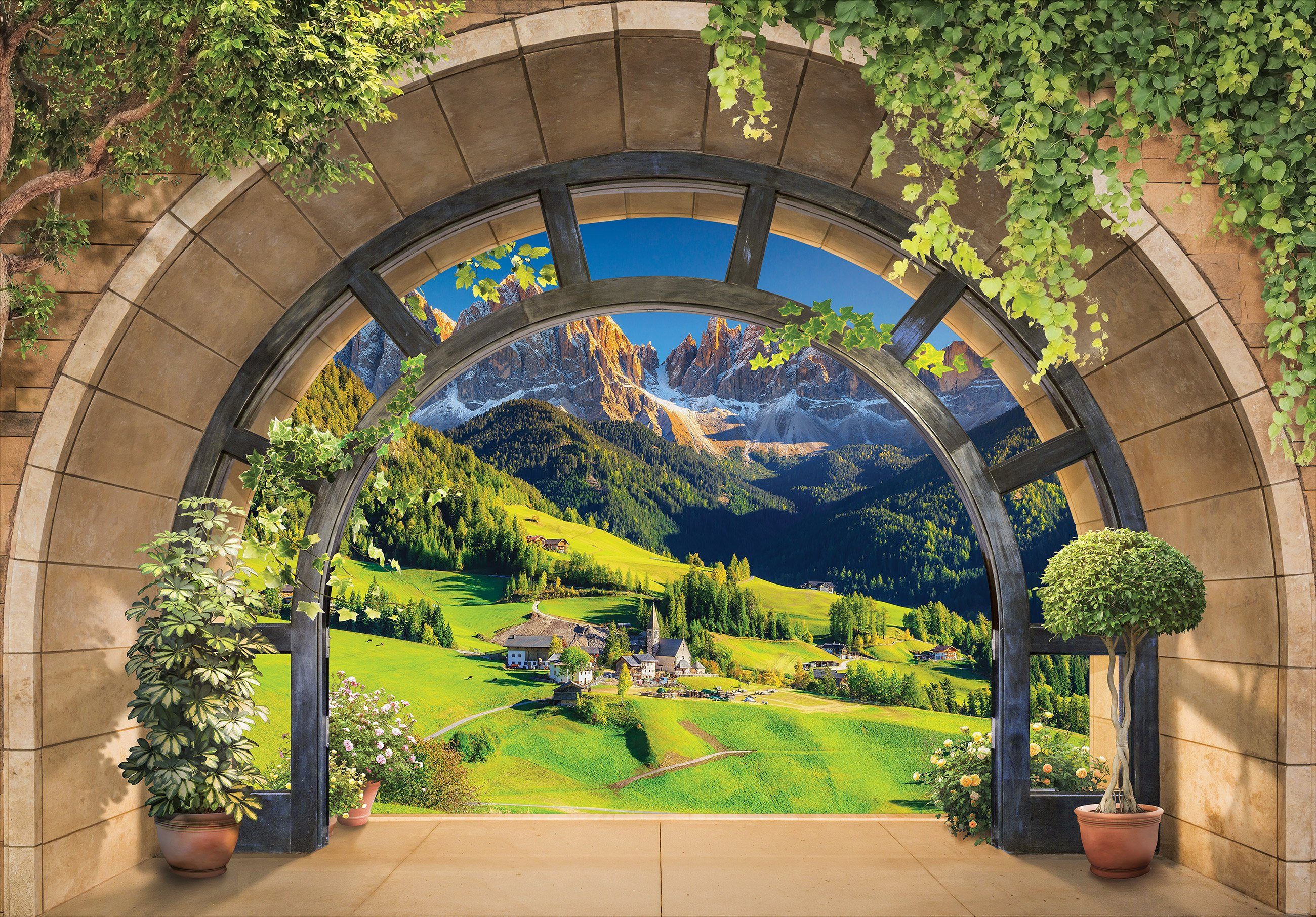 Wallarena Fototapete 3D EFFEKT Fenster Wald günstig online kaufen