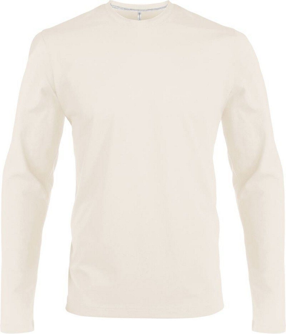 T-Shirt langarm Rundhalsshirt Herren enzymgewaschen Kariban sand K359 Kariban