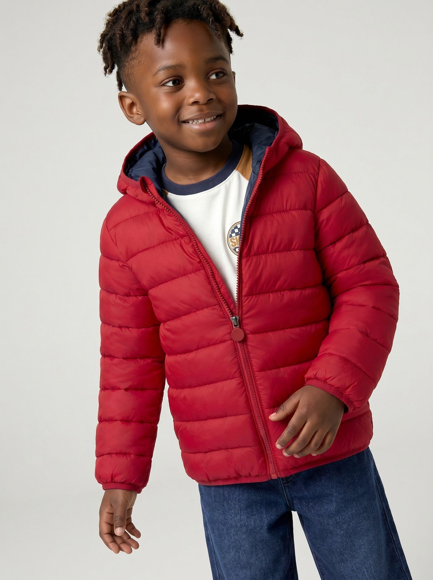vertbaudet Steppjacke Jungen Steppjacke mit Kapuze, Übergangsjacke – Bild 4 von 5