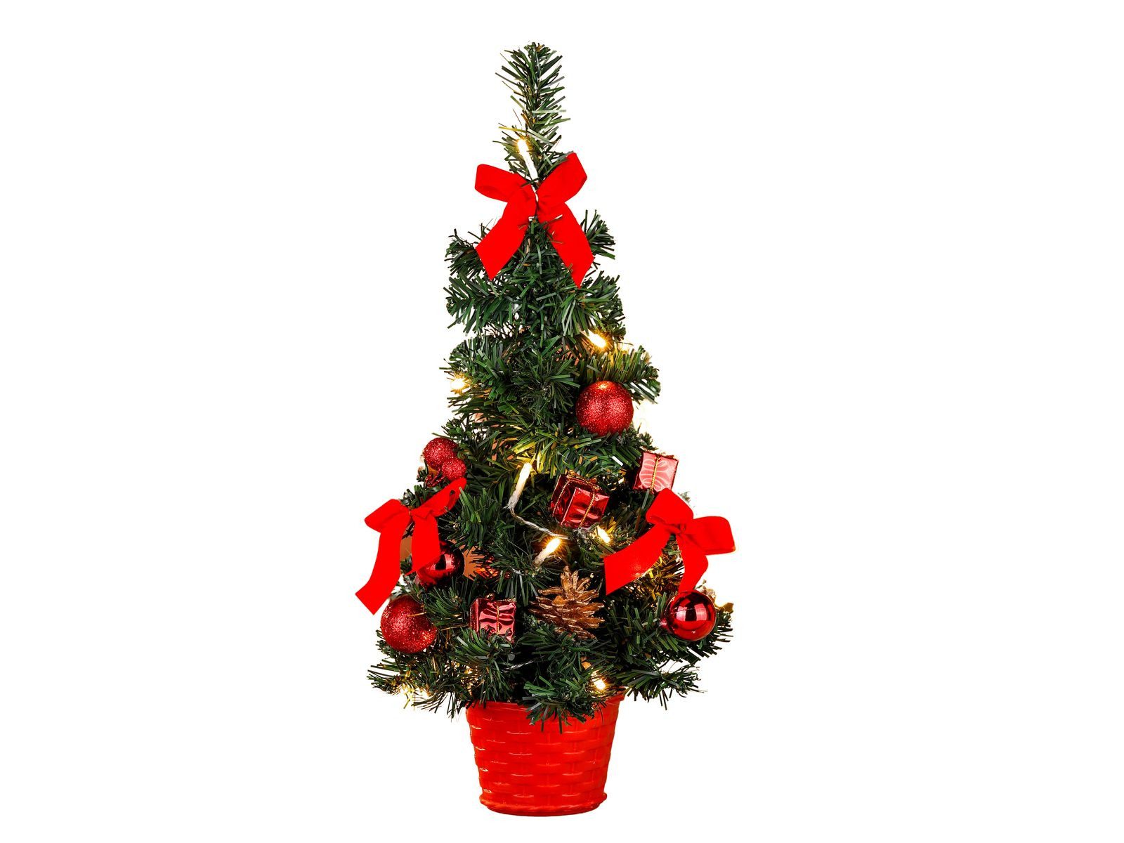 Gravidus Künstlicher Weihnachtsbaum Künstlicher Weihnachtsbaum 40 cm mit LED Beleuchtung und Deko